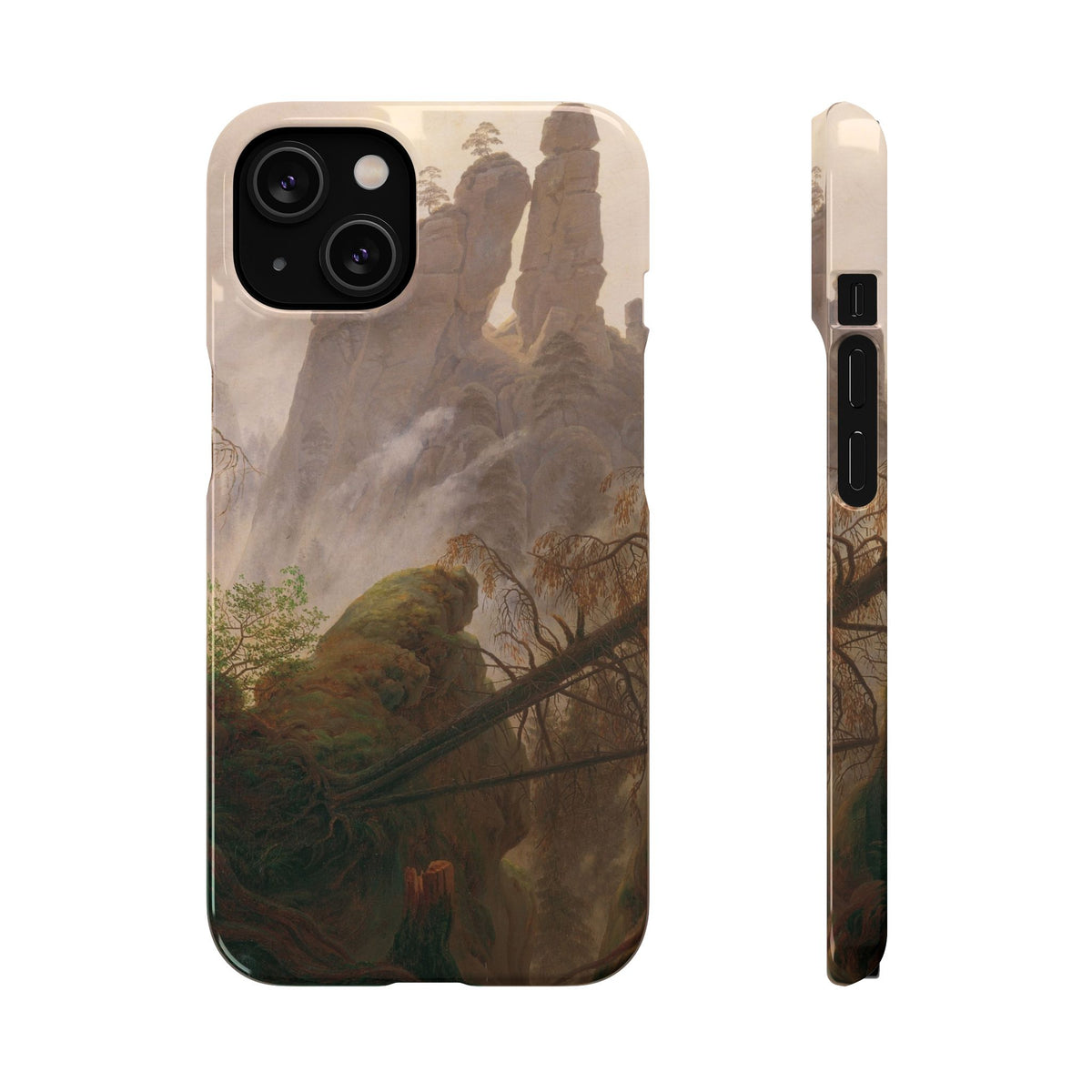 Rocky Landscape in the Elbe Sandstone Mountains by Caspar David Friedrich - iPhone Slim Case
