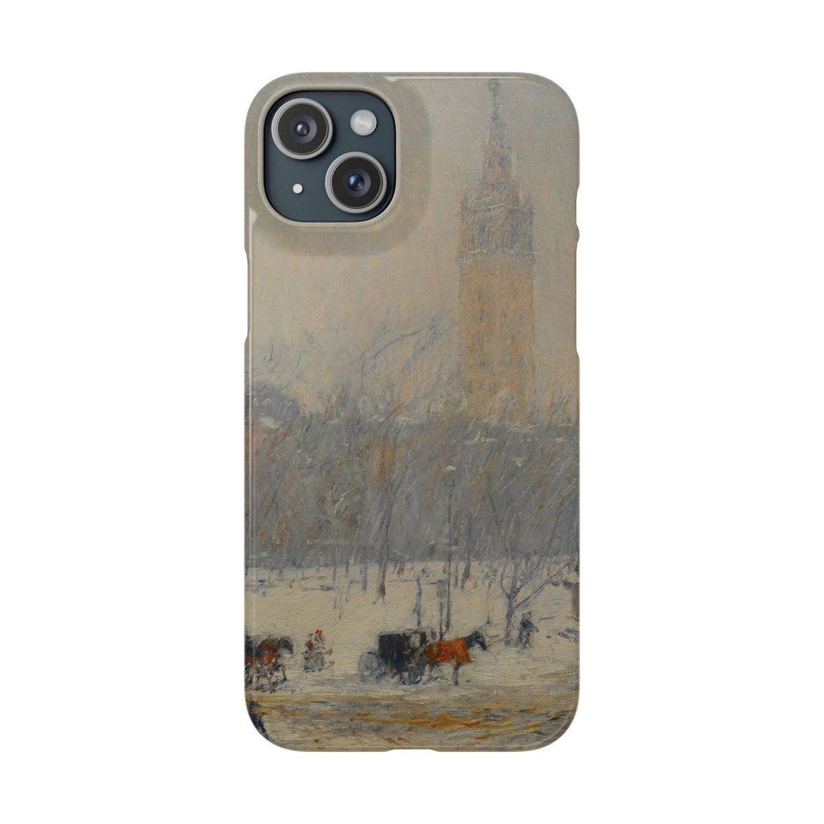 Snowstorm, Madison Square by Childe Hassam - iPhone Slim Case