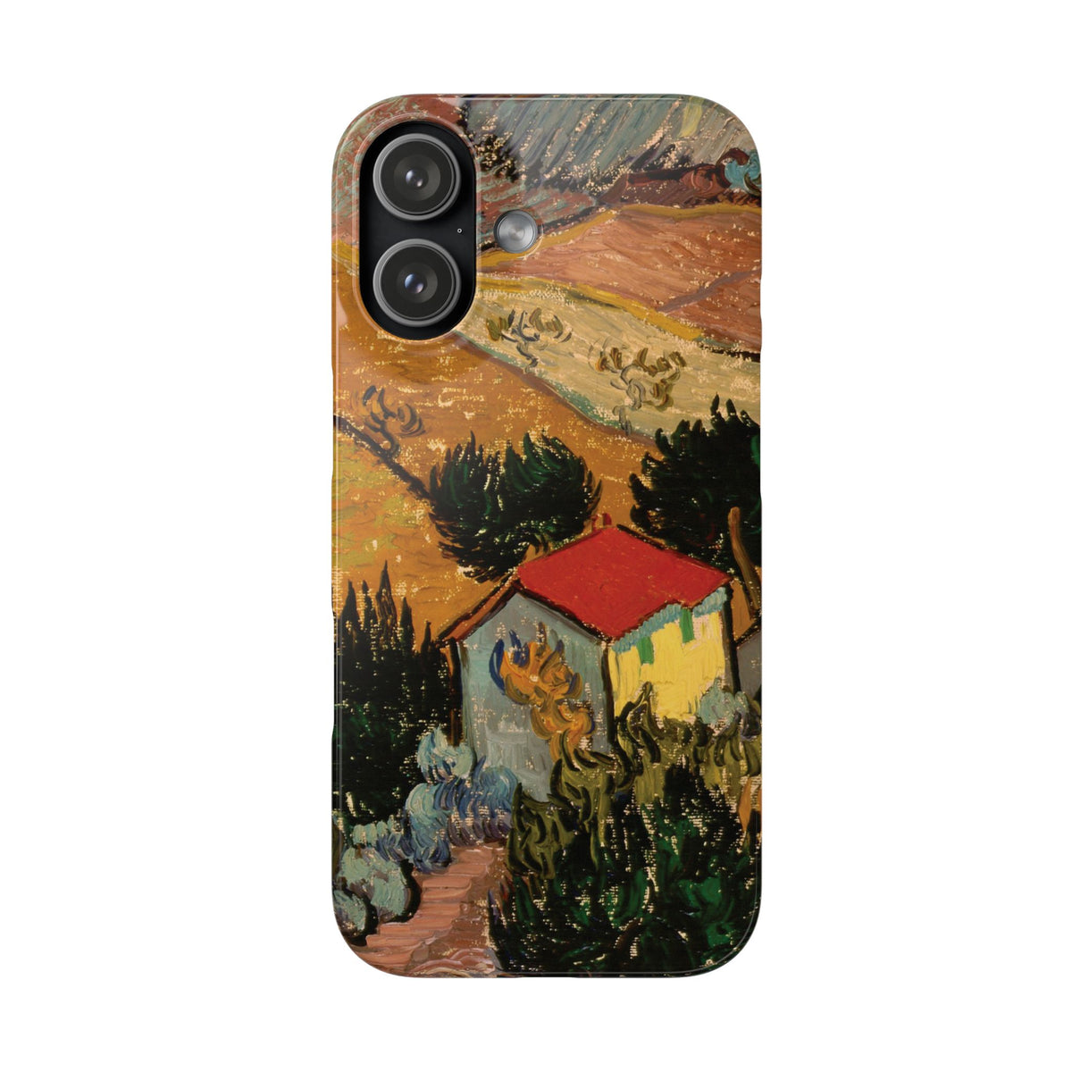 Landscape with House and Ploughman by Vincent van Gogh - iPhone Slim Case