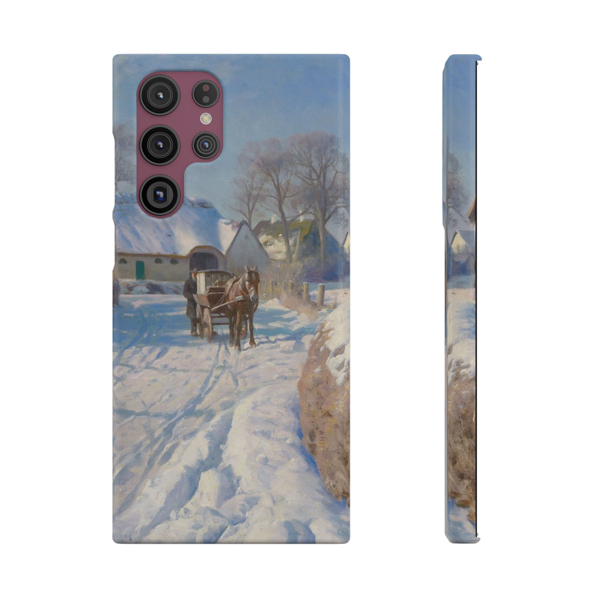 A village in the snow by Peder Mork Monsted - Samsung Slim Case