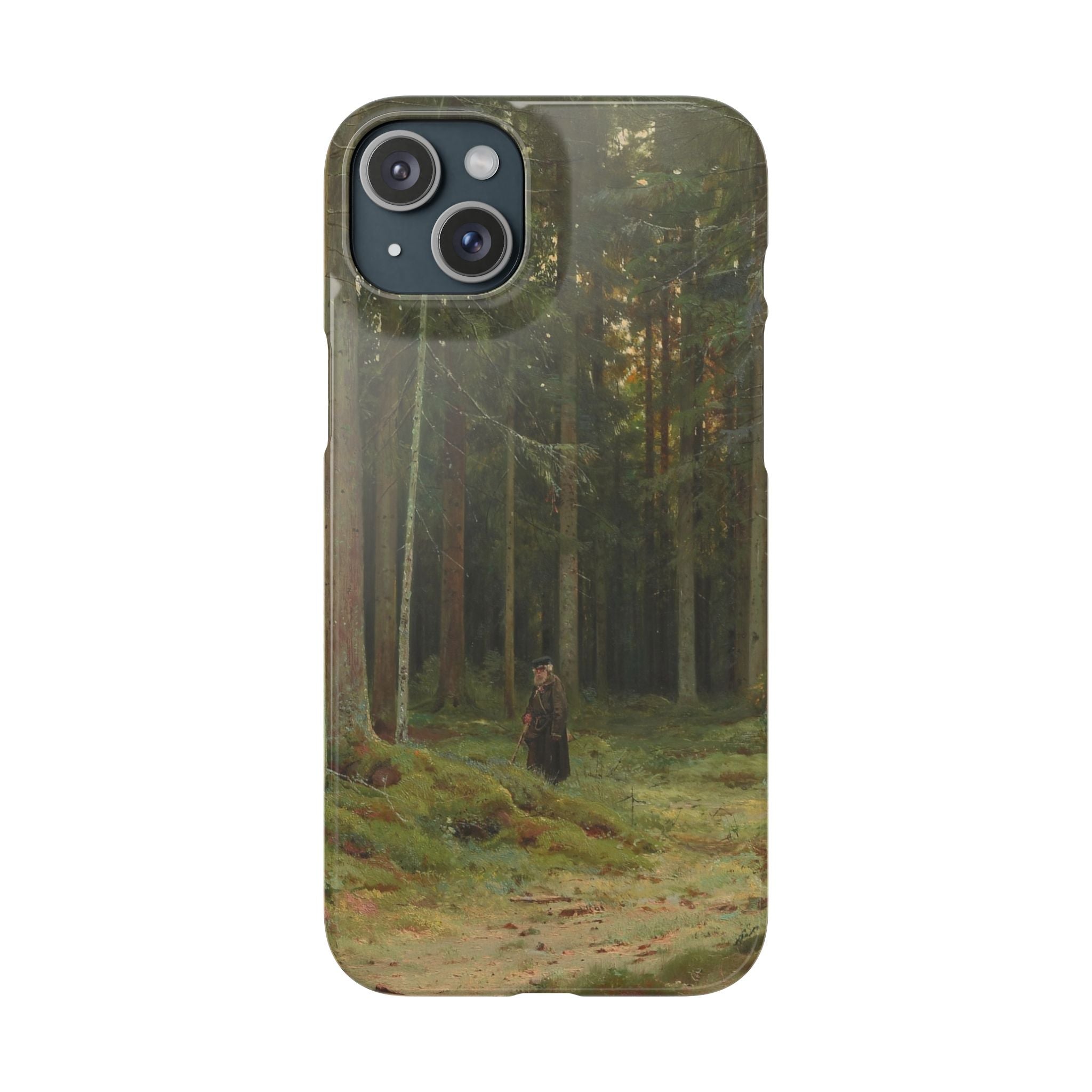 In the Forest of Countess Mordvinova Petergof by Ivan Ivanovich Shishkin - iPhone Slim Case