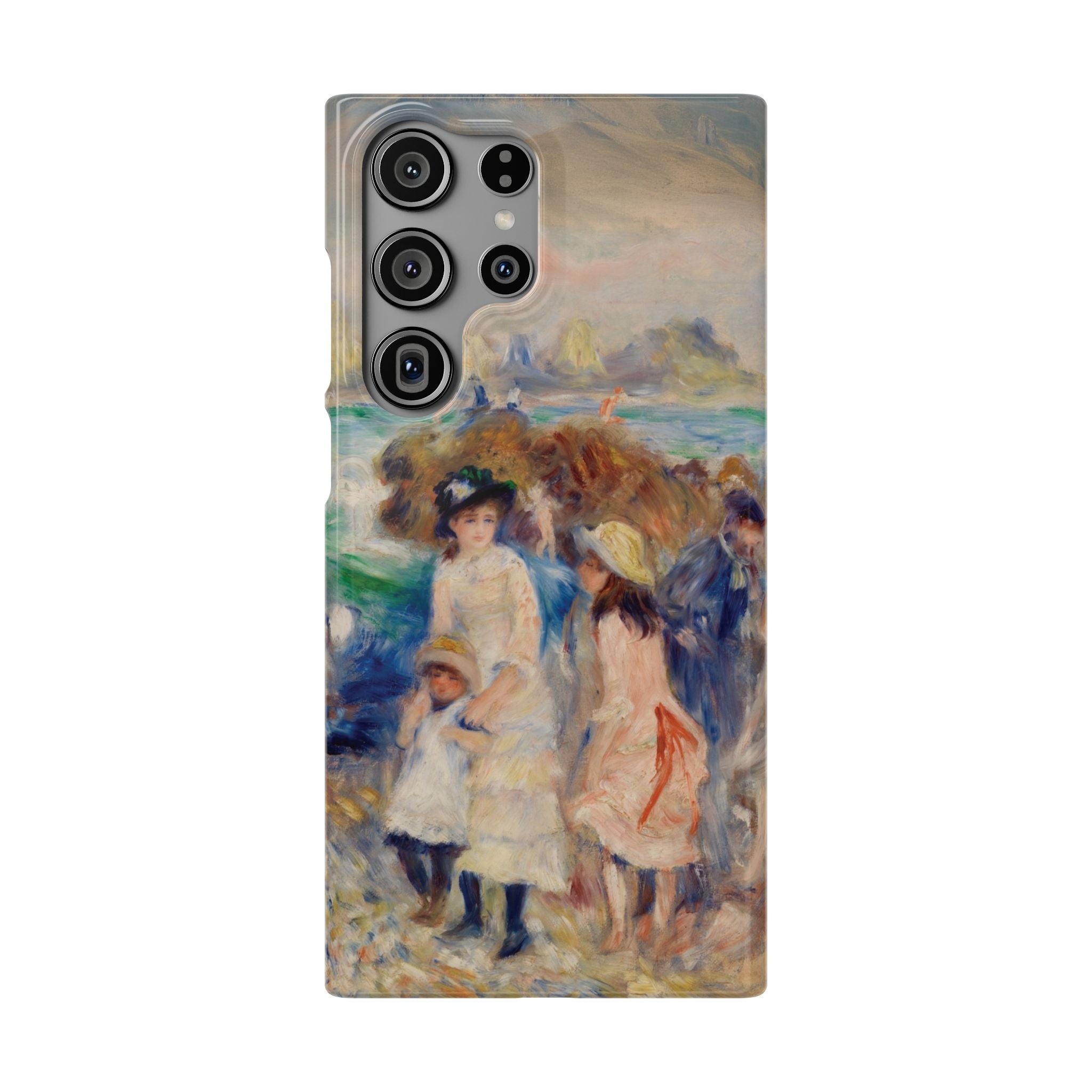 Children at the Beach at Guernsey by Pierre Auguste Renoir - Samsung Slim Case