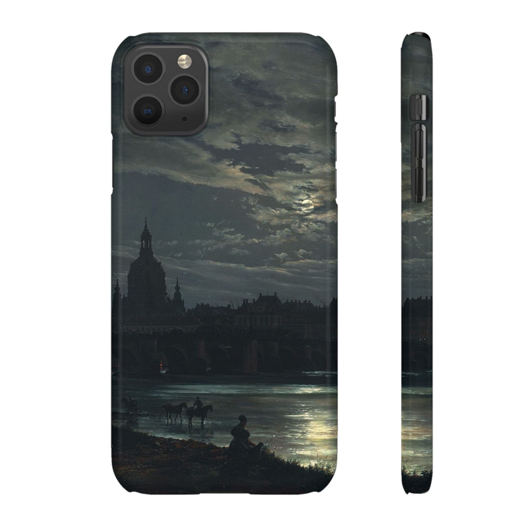 View of Dresden by Moonlight by Johan Dahl - iPhone Slim Case