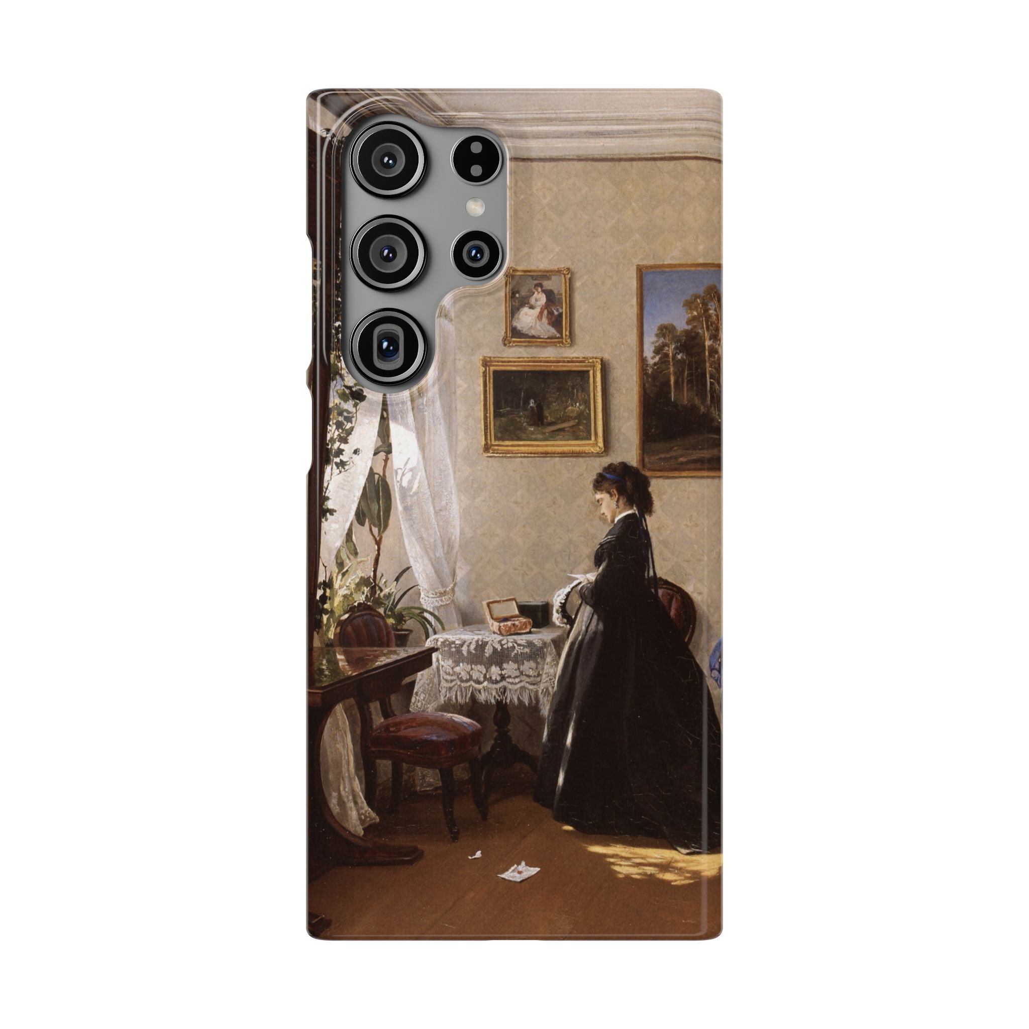 In front of the mirror by Ivan Ivanovich Shishkin - Samsung Slim Case