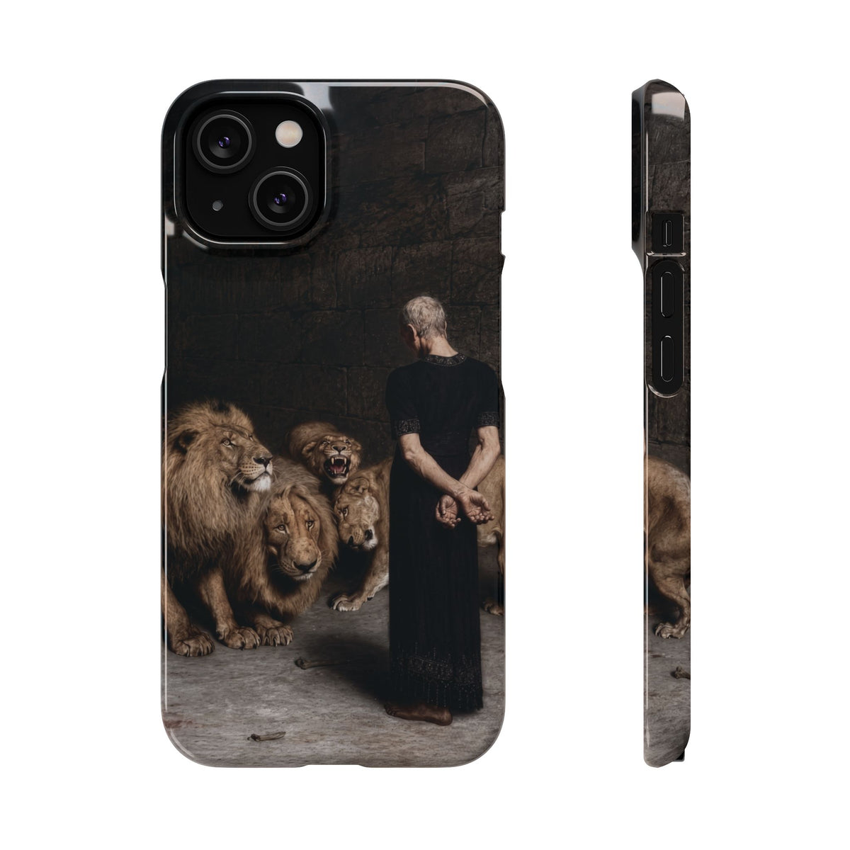 Daniel in the Lion's Den by Briton Riviere - iPhone Slim Case