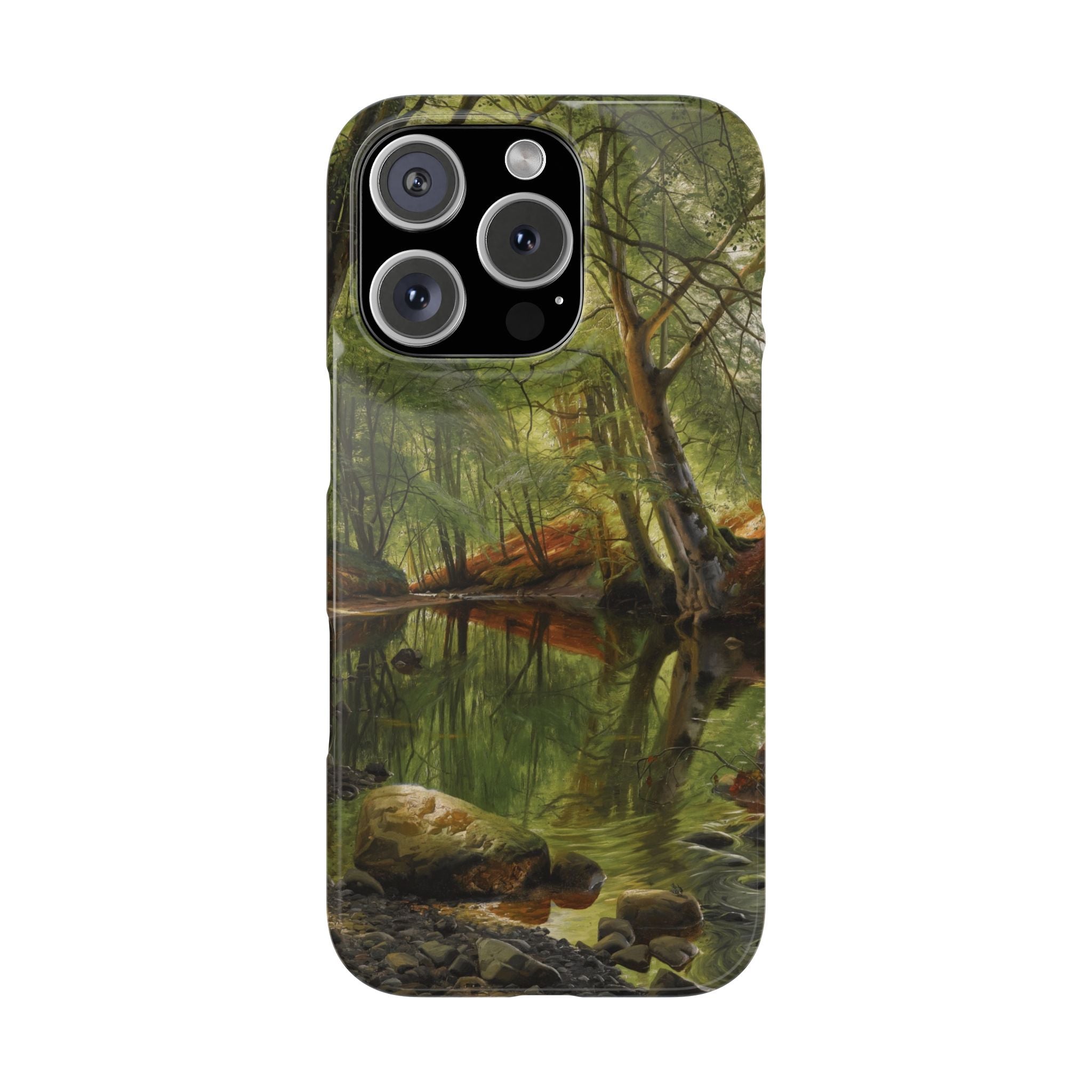 A woodland stream by Peder Mork Monsted - iPhone Slim Case