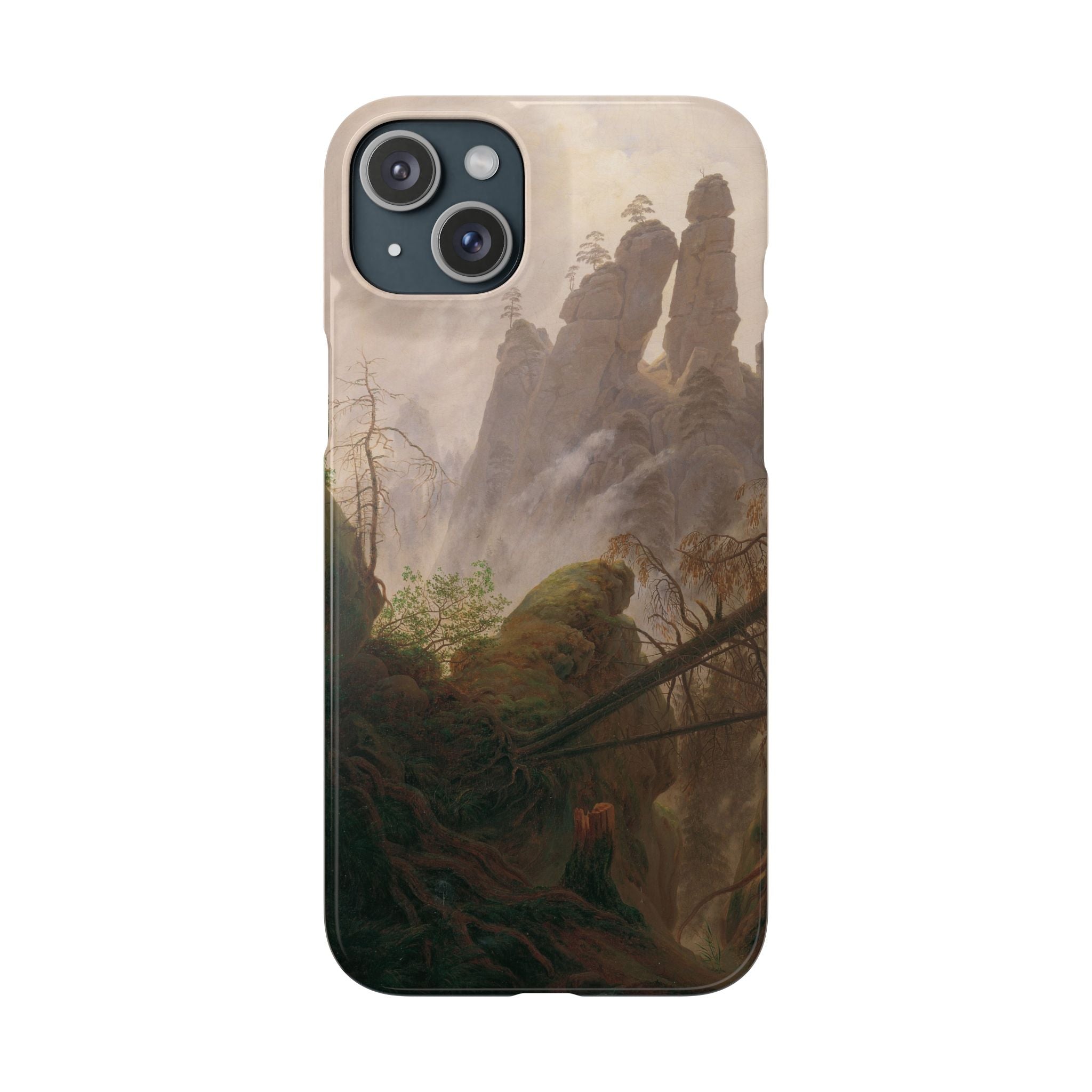 Rocky Landscape in the Elbe Sandstone Mountains by Caspar David Friedrich - iPhone Slim Case