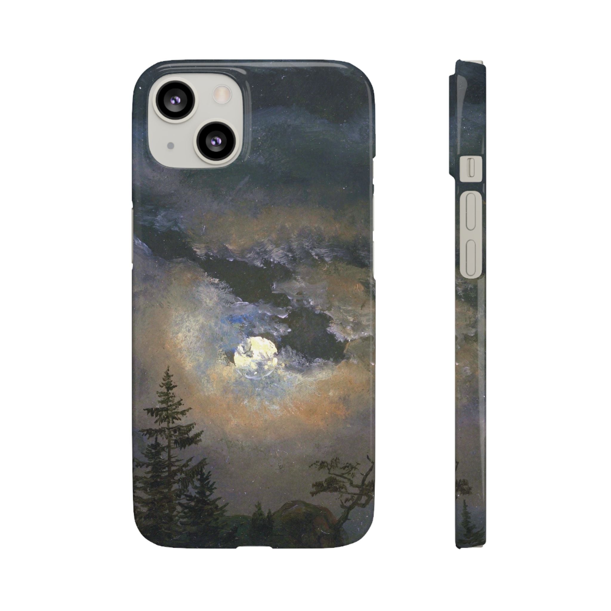 Study of a Cloud and Landscape by Moonlight by Johan Dahl - iPhone Slim Case