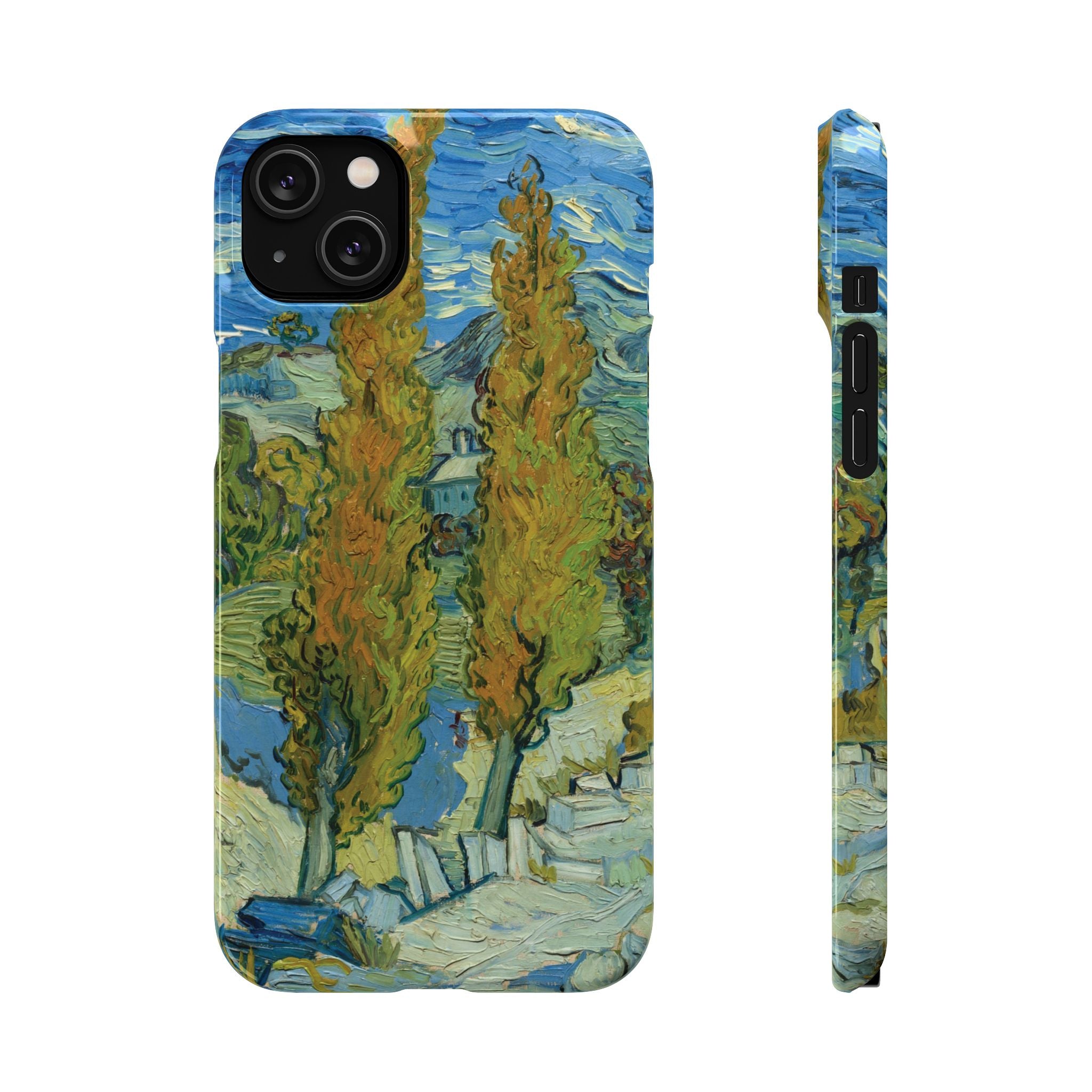 Two Poplars in the Alpilles near Saint-Rémy by Vincent van Gogh - iPhone Slim Case