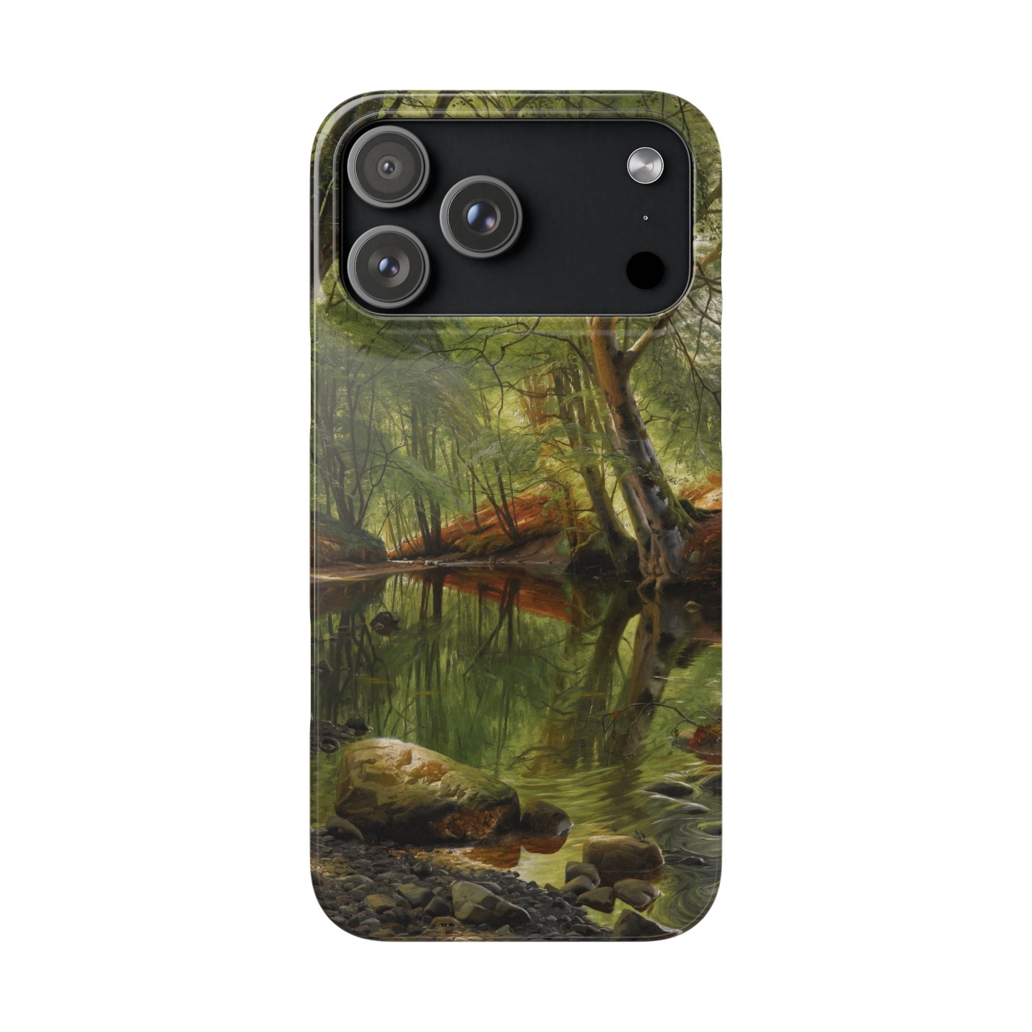 A woodland stream by Peder Mork Monsted - iPhone Slim Case