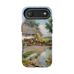 The cows are watered at the village pond in Stroby Egede Denmark by Peder Mork Monsted - iPhone Tough Case