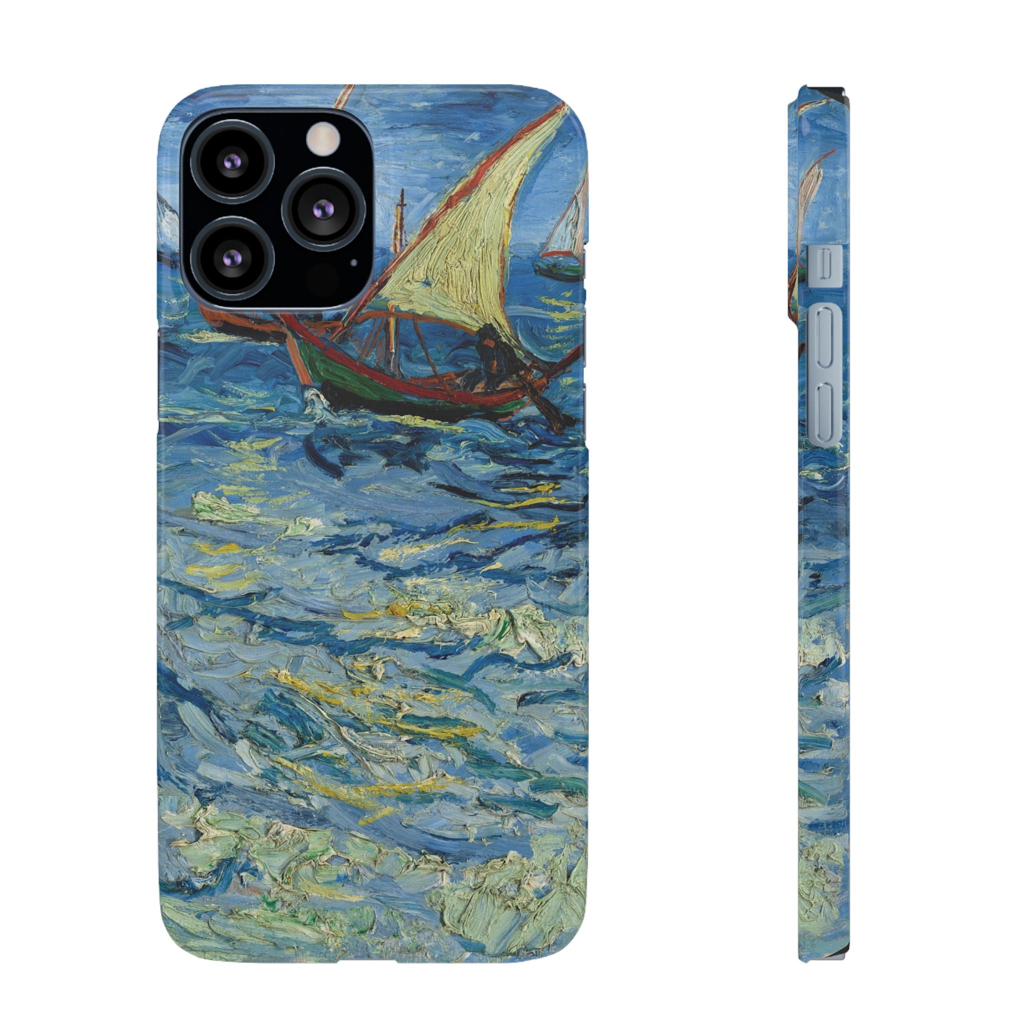 Fishing Boats at Sea by Vincent van Gogh - iPhone Slim Case