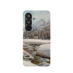 Winter landscape in Switzerland near Engadin by Peder Mork Monsted - Samsung Slim Case