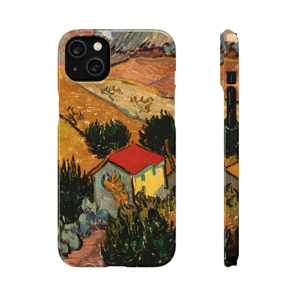 Landscape with House and Ploughman by Vincent van Gogh - iPhone Slim Case