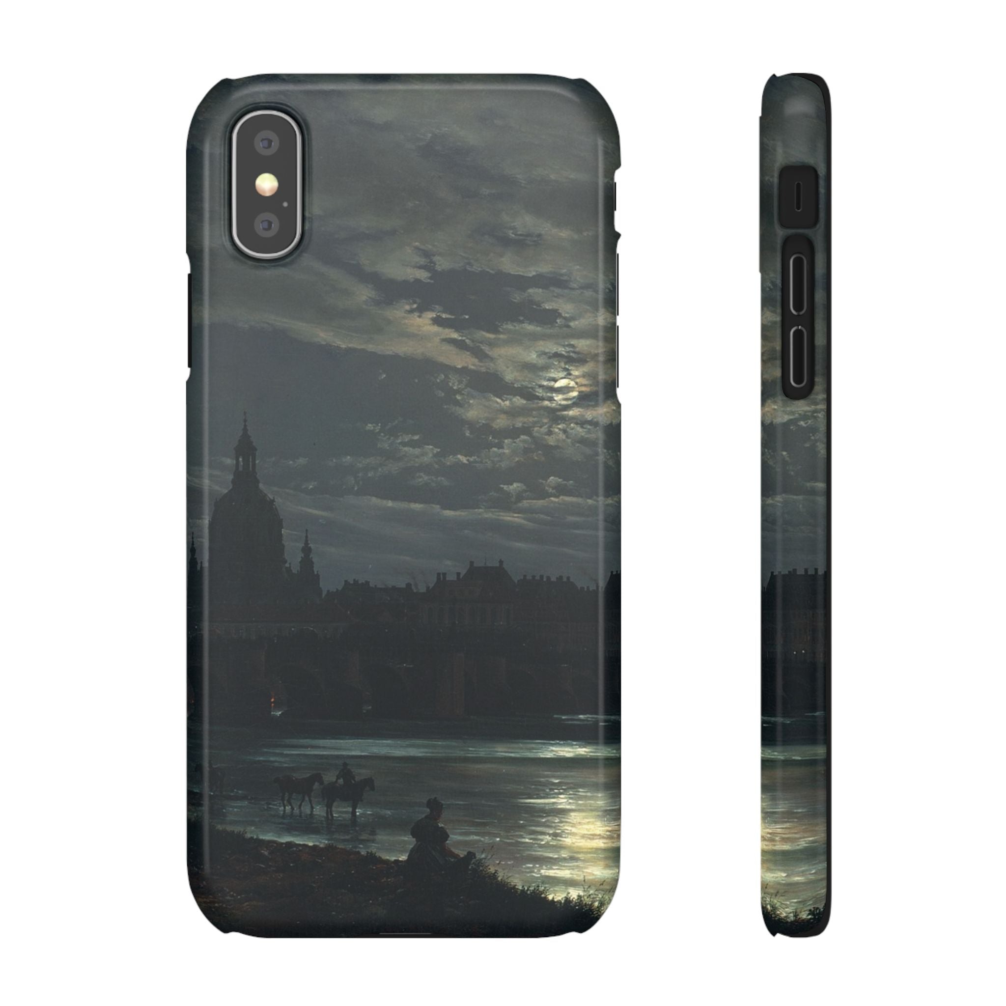 View of Dresden by Moonlight by Johan Dahl - iPhone Slim Case