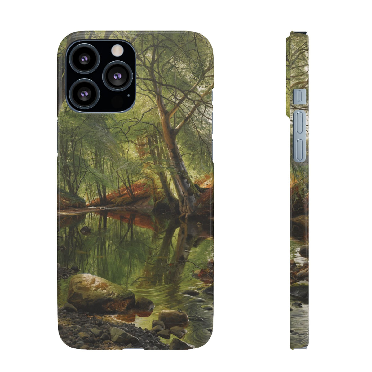 A woodland stream by Peder Mork Monsted - iPhone Slim Case