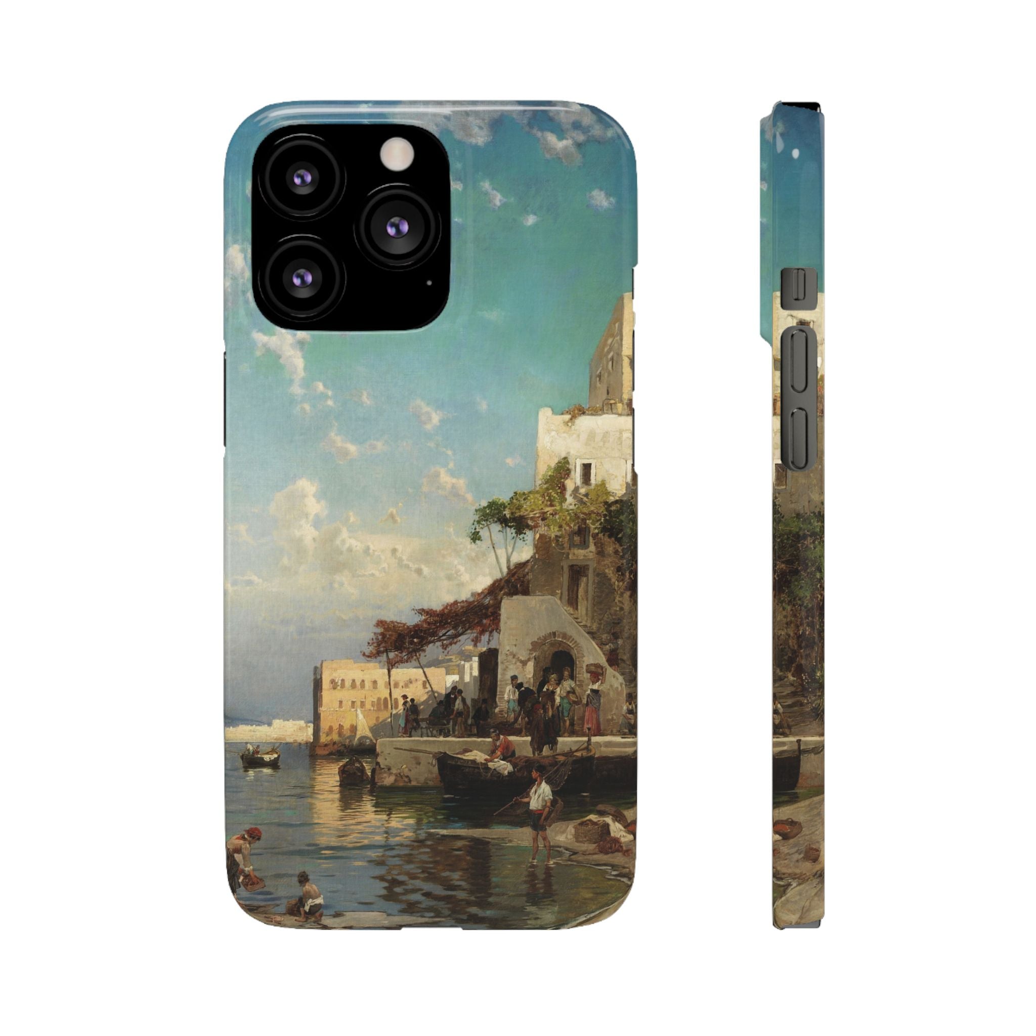 Evening Meeting of the Fishermen by Hermann Corrodi - iPhone Slim Case