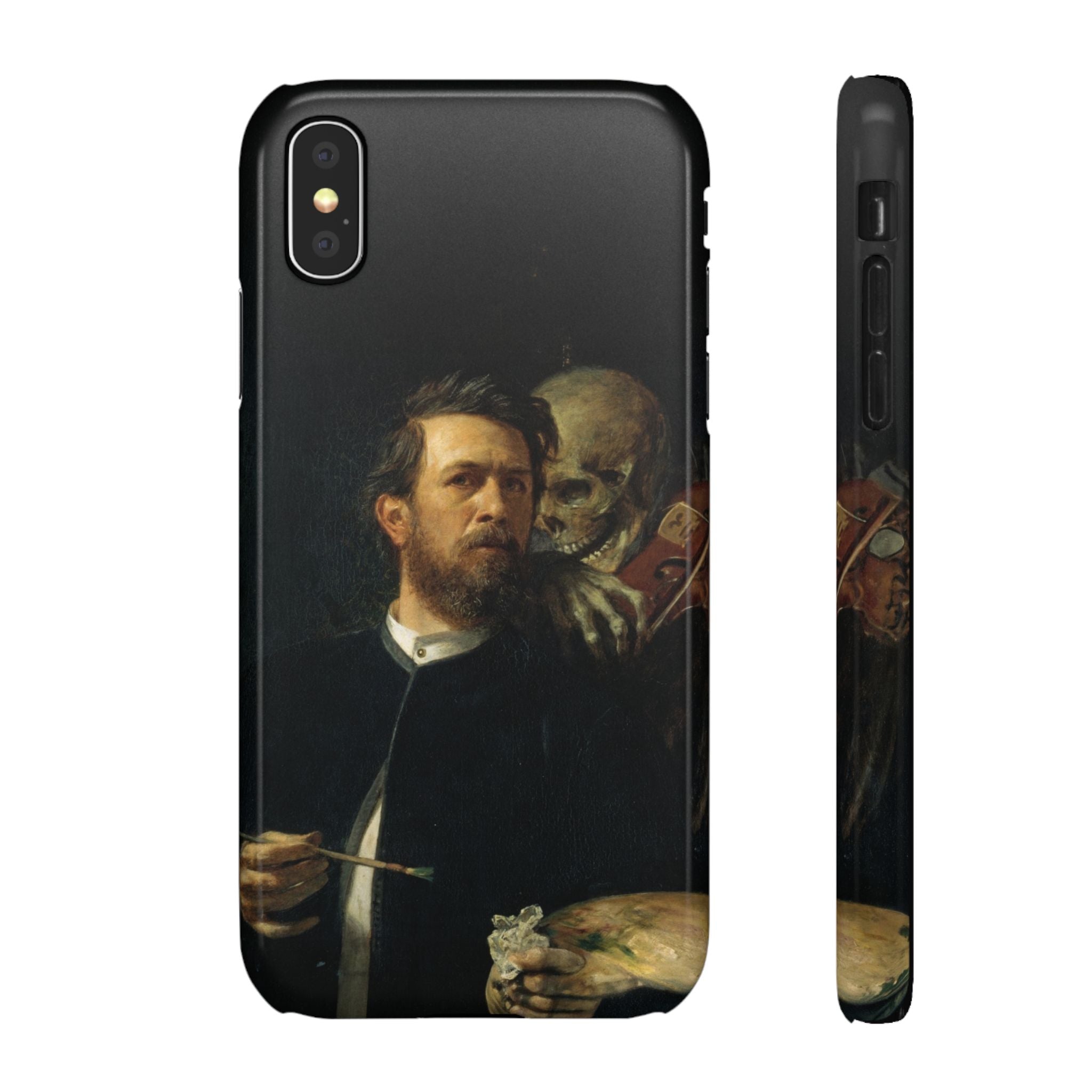 Self Portrait with Death Playing the Fiddle by Arnold Böcklin - iPhone Slim Case