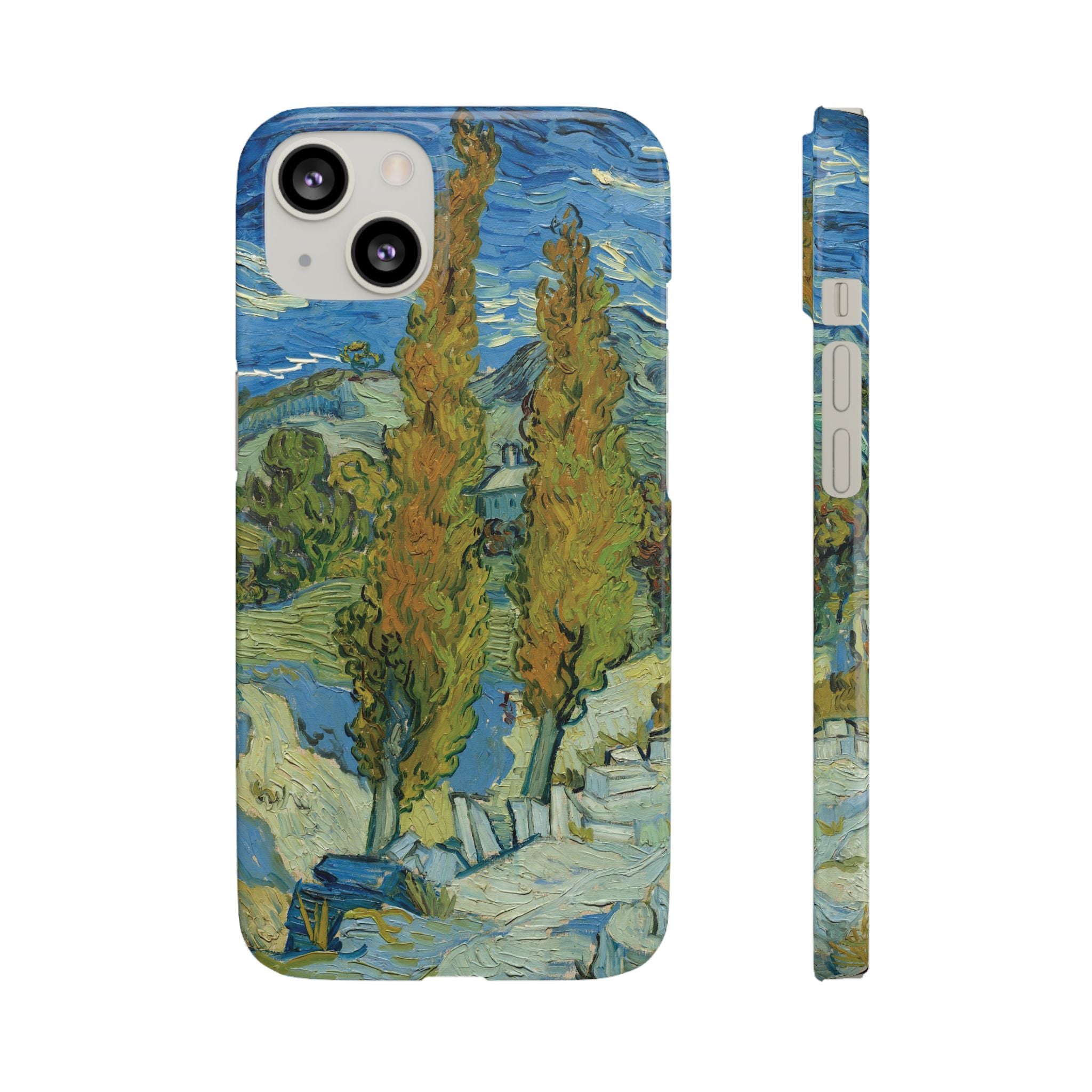 Two Poplars in the Alpilles near Saint-Rémy by Vincent van Gogh - iPhone Slim Case