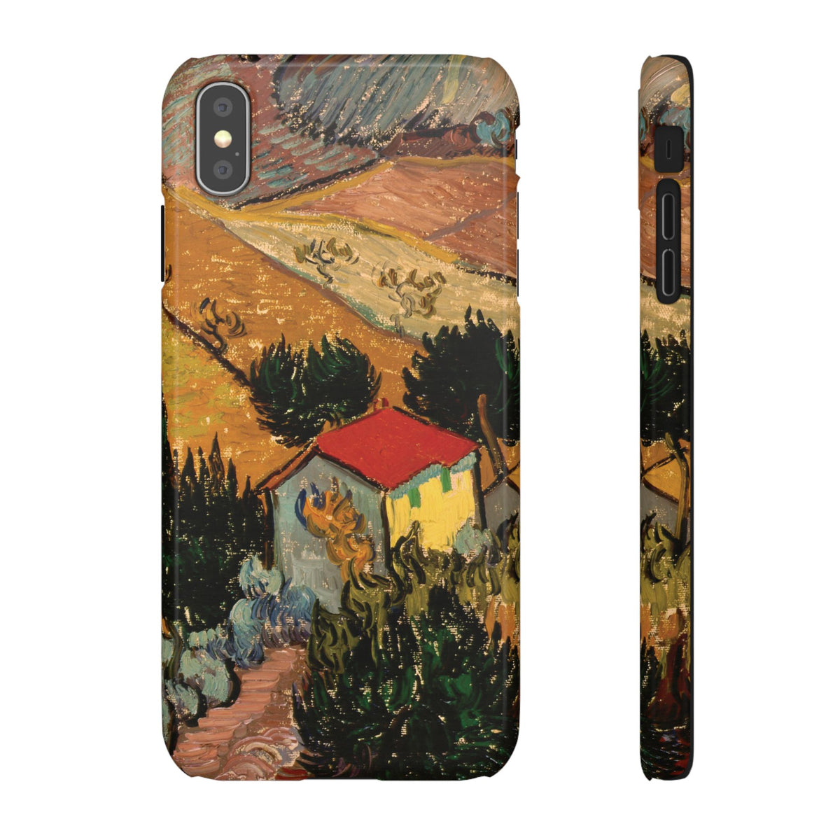 Landscape with House and Ploughman by Vincent van Gogh - iPhone Slim Case