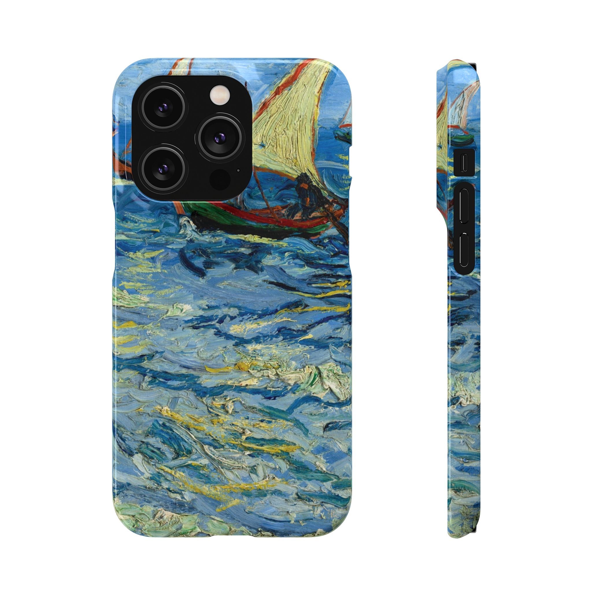Fishing Boats at Sea by Vincent van Gogh - iPhone Slim Case