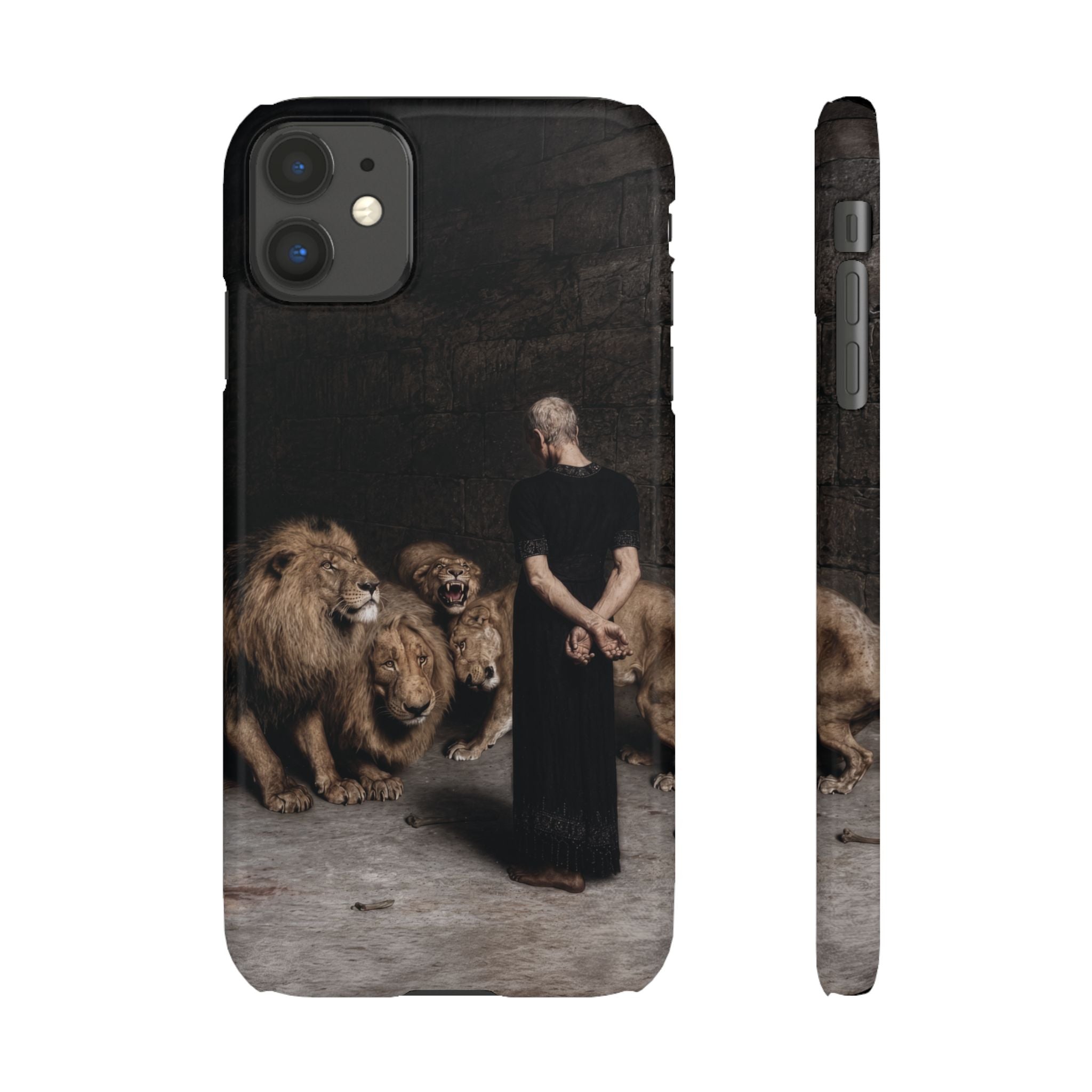 Daniel in the Lion's Den by Briton Riviere - iPhone Slim Case