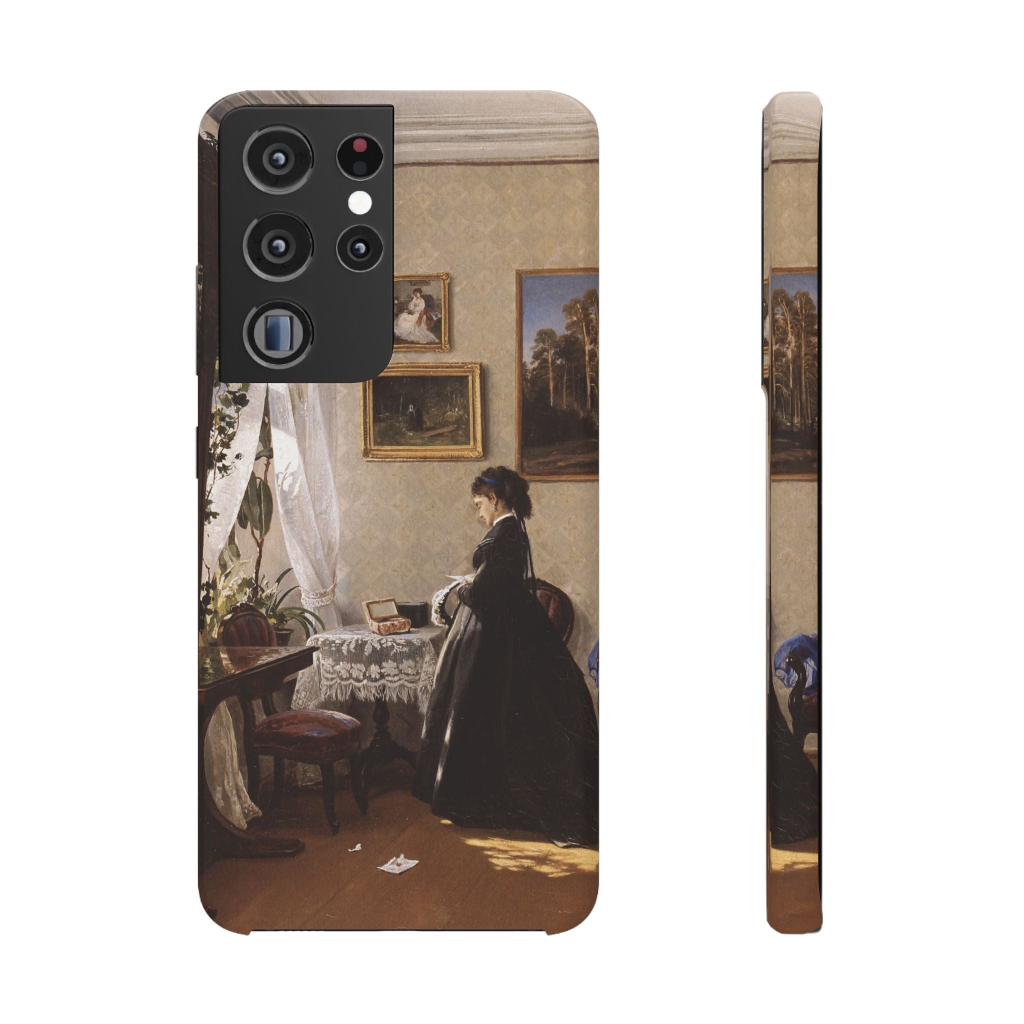 In front of the mirror by Ivan Ivanovich Shishkin - Samsung Slim Case
