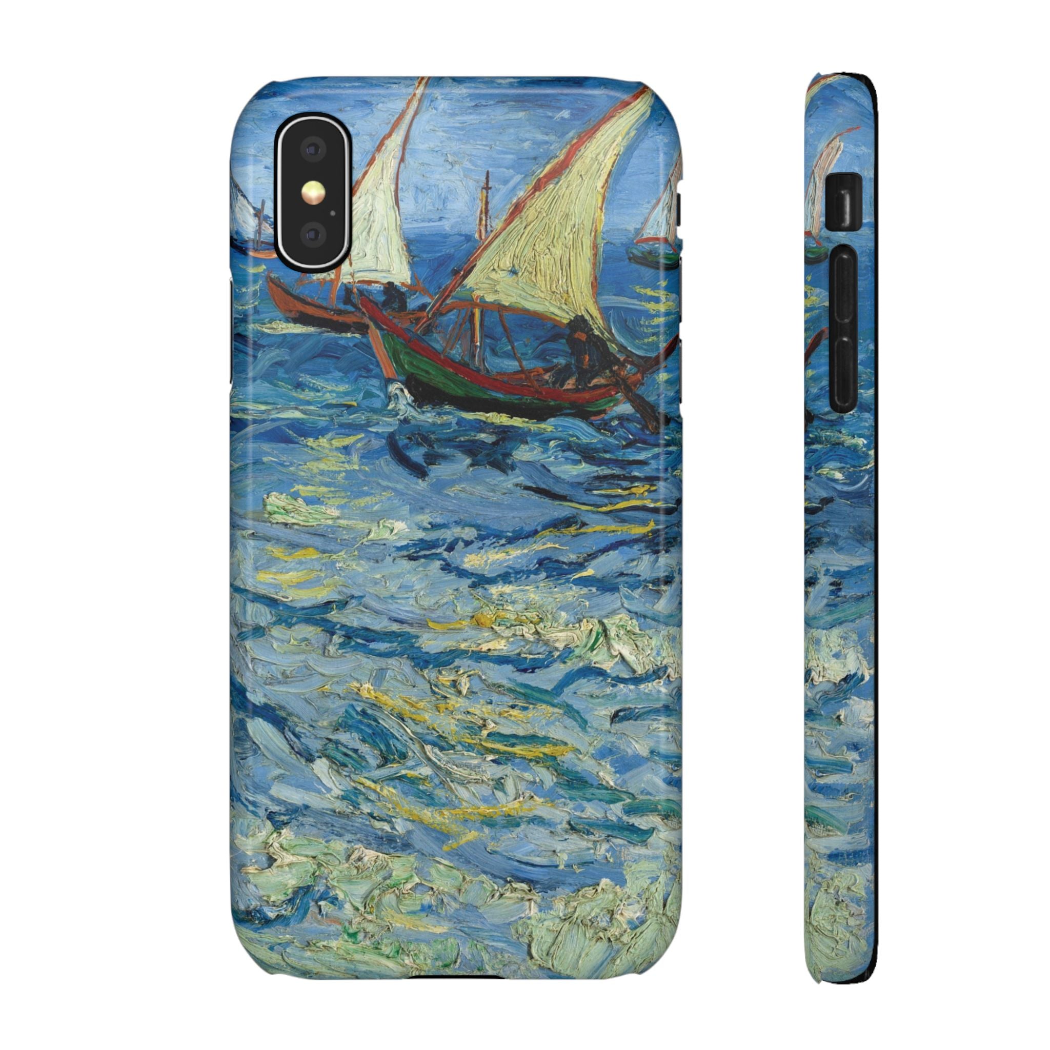 Fishing Boats at Sea by Vincent van Gogh - iPhone Slim Case