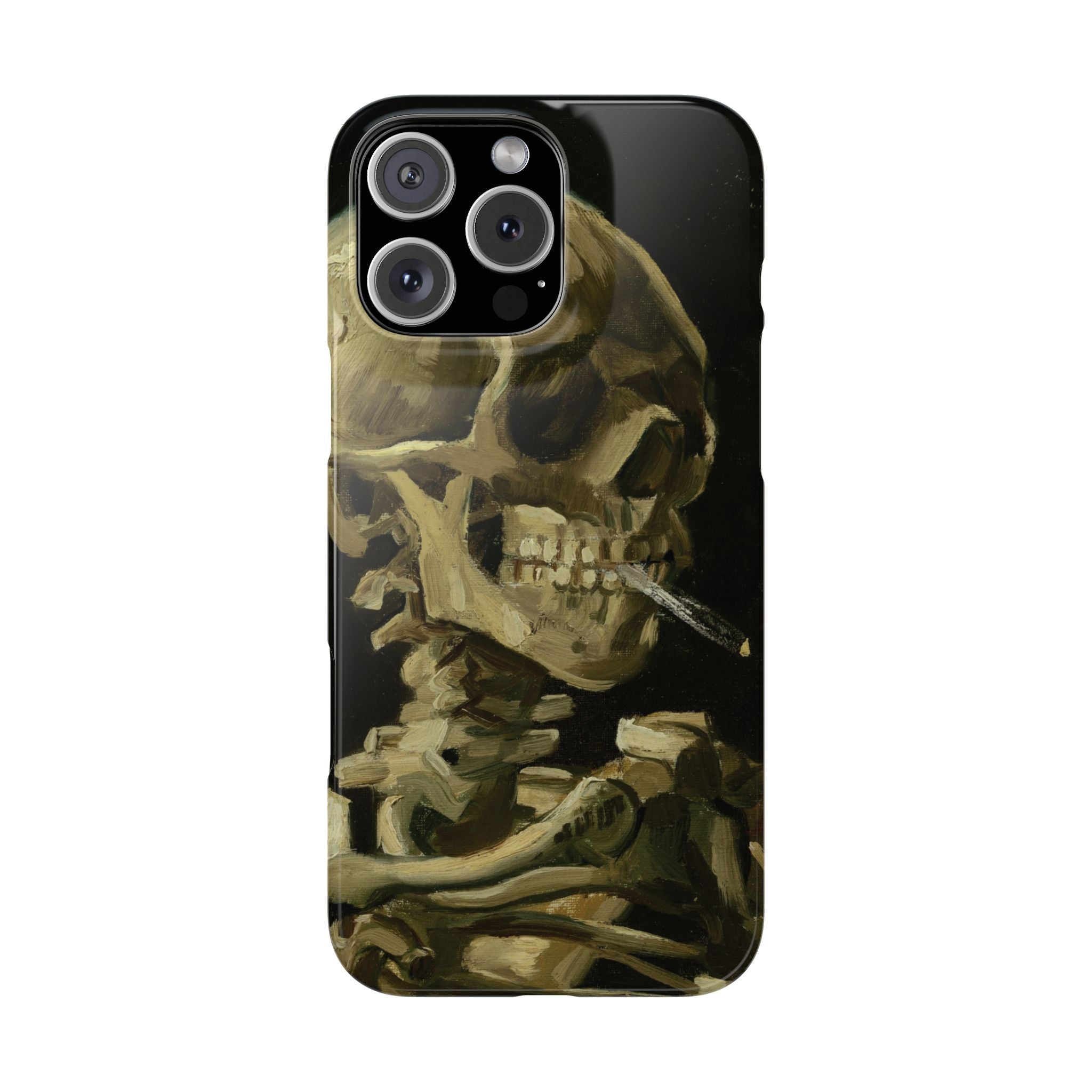 Skeleton with Cigarette by Van Gogh - iPhone Slim Case