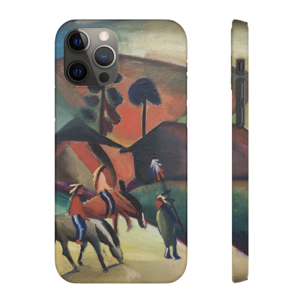 Indians on Horsebacks by August Macke - iPhone Slim Case