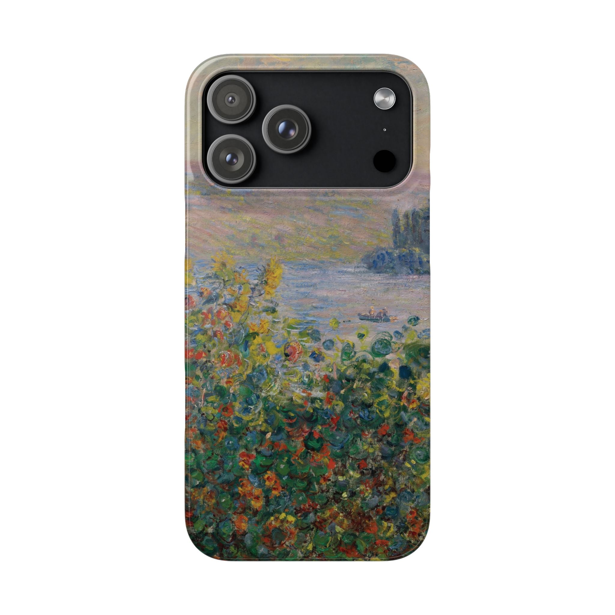 Flower Beds at Vétheuil by Claude Monet - iPhone Slim Case