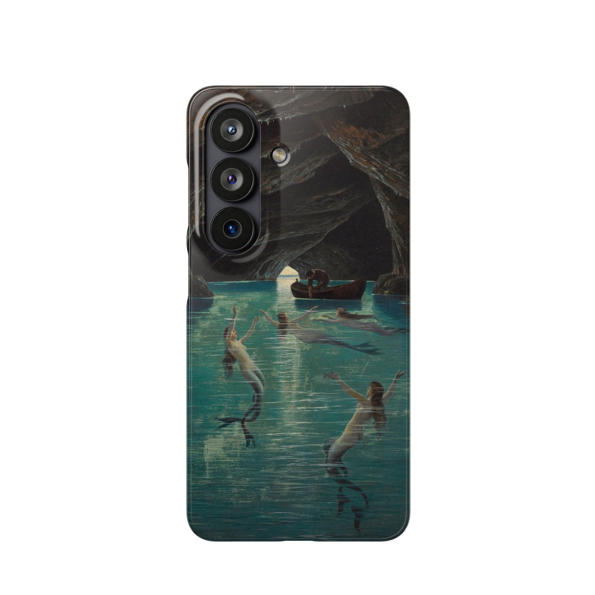 Fisherman and Mermaids in the Blue Grotto on Capri by Hermann Corrodi - Samsung Slim Case