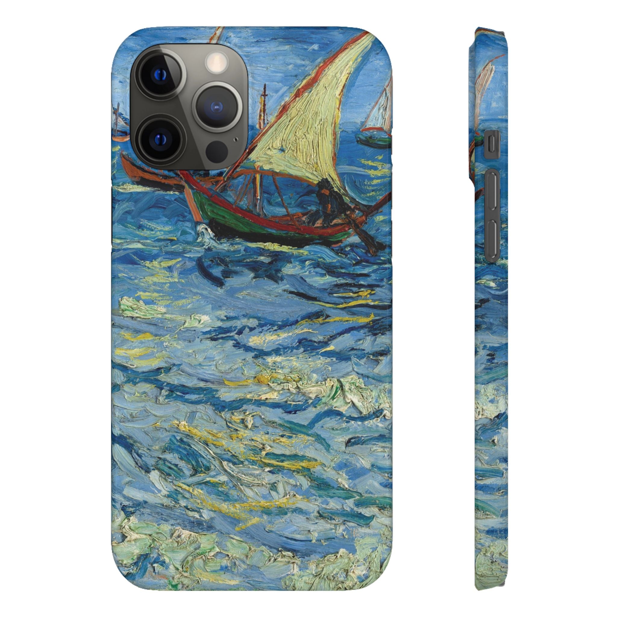 Fishing Boats at Sea by Vincent van Gogh - iPhone Slim Case