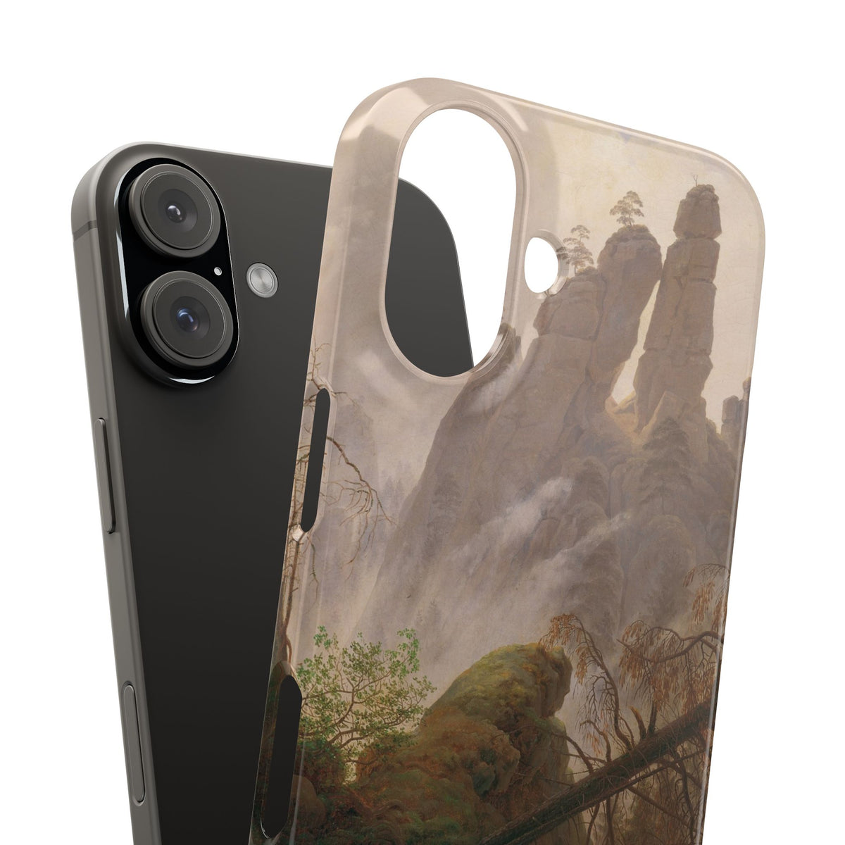 Rocky Landscape in the Elbe Sandstone Mountains by Caspar David Friedrich - iPhone Slim Case