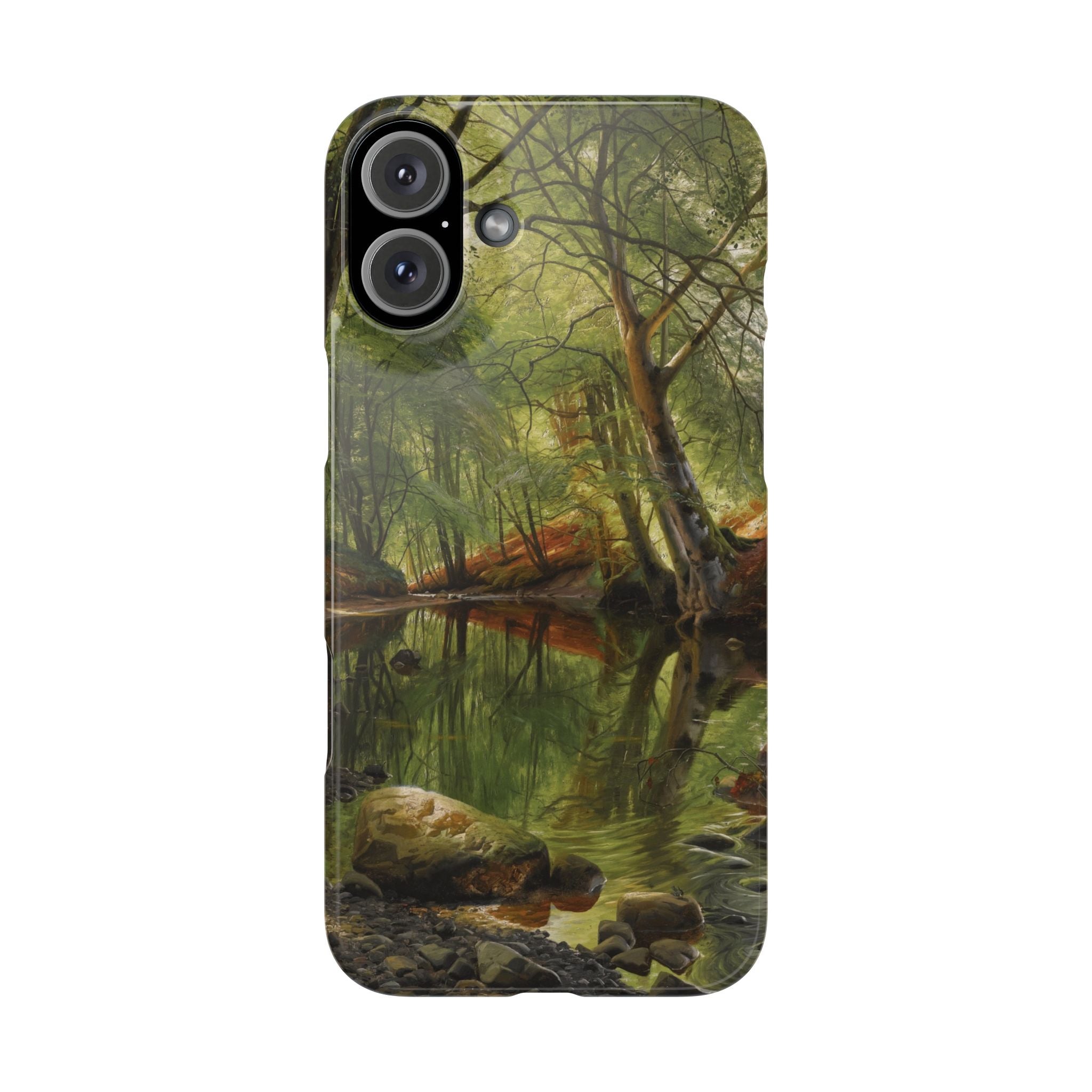 A woodland stream by Peder Mork Monsted - iPhone Slim Case