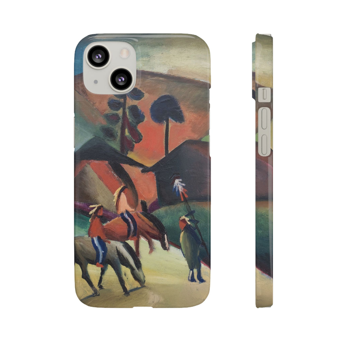 Indians on Horsebacks by August Macke - iPhone Slim Case