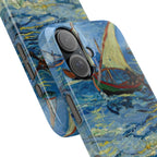 Fishing Boats at Sea by Vincent van Gogh - iPhone Slim Case