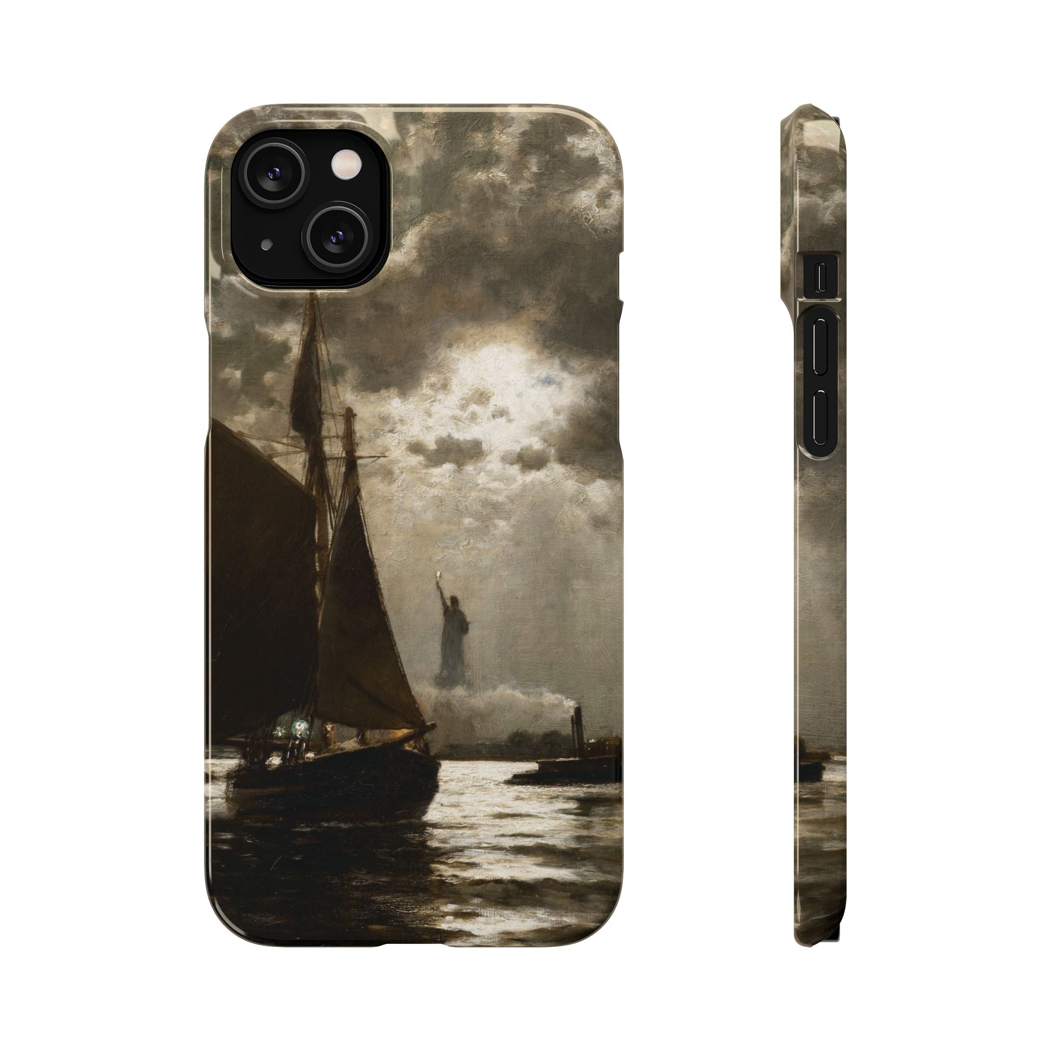 Nightfall over New York Harbor by Edward Moran - iPhone Slim Case