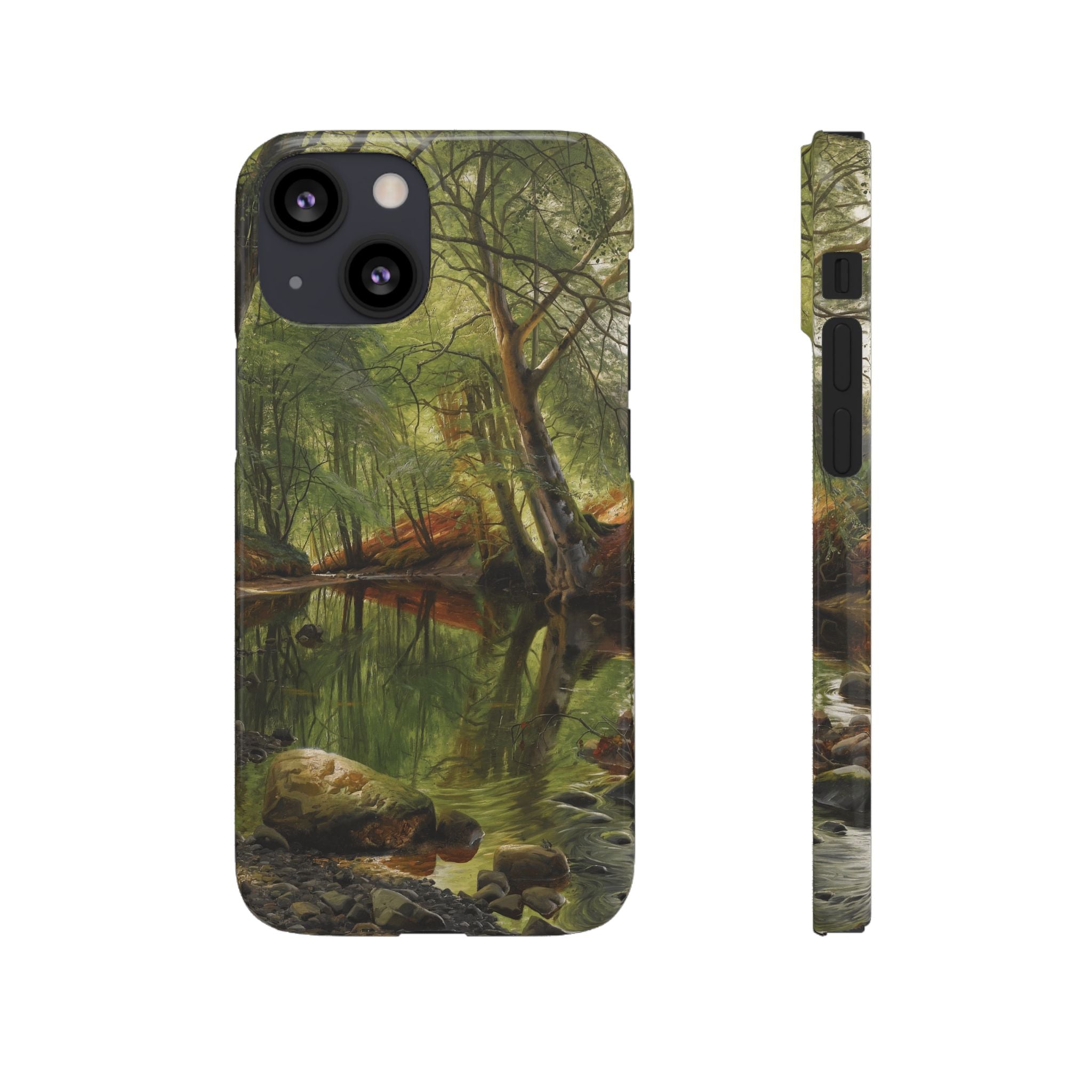 A woodland stream by Peder Mork Monsted - iPhone Slim Case