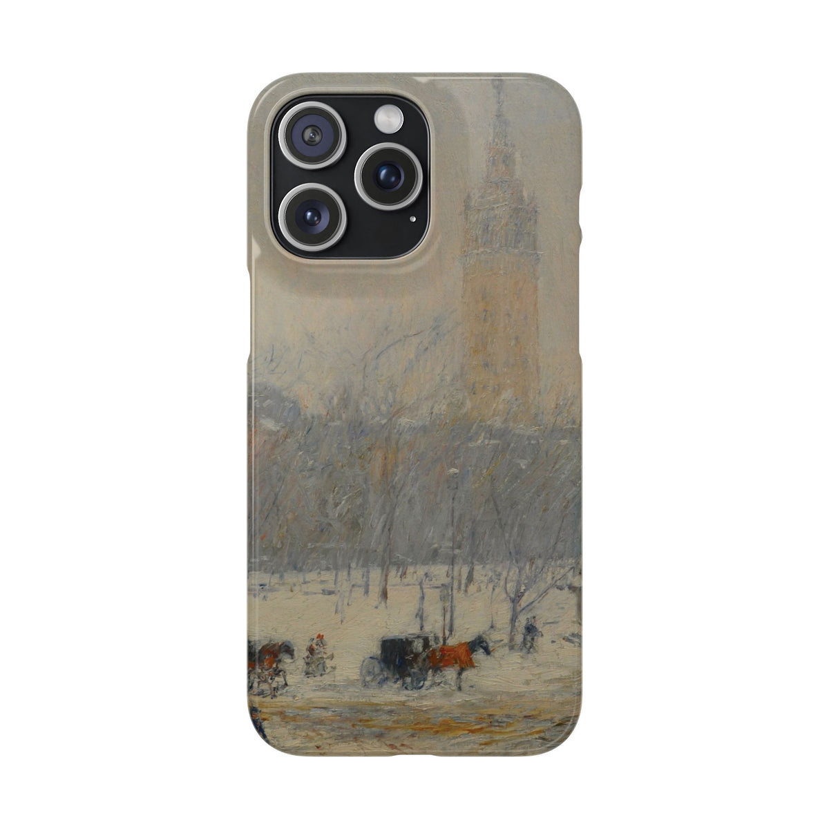 Snowstorm, Madison Square by Childe Hassam - iPhone Slim Case