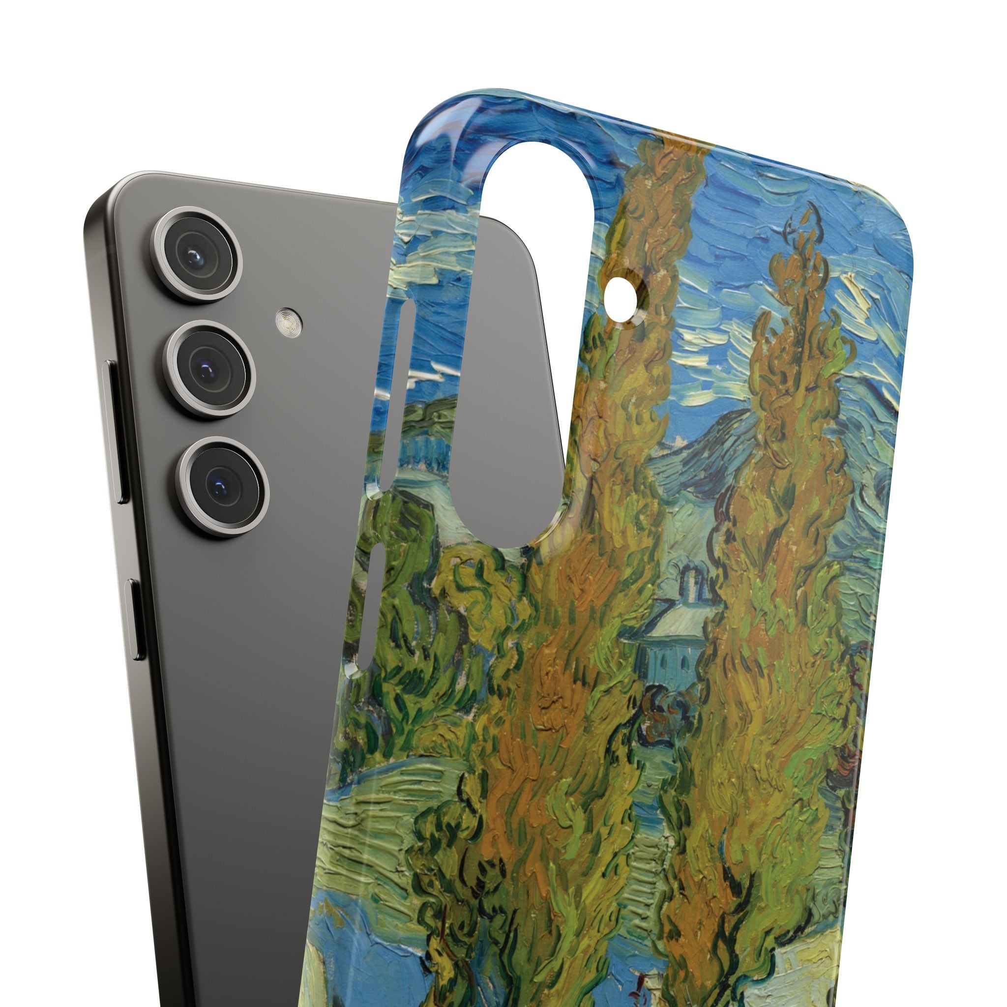 Two Poplars in the Alpilles near Saint-Rémy by Vincent van Gogh - Samsung Slim Case