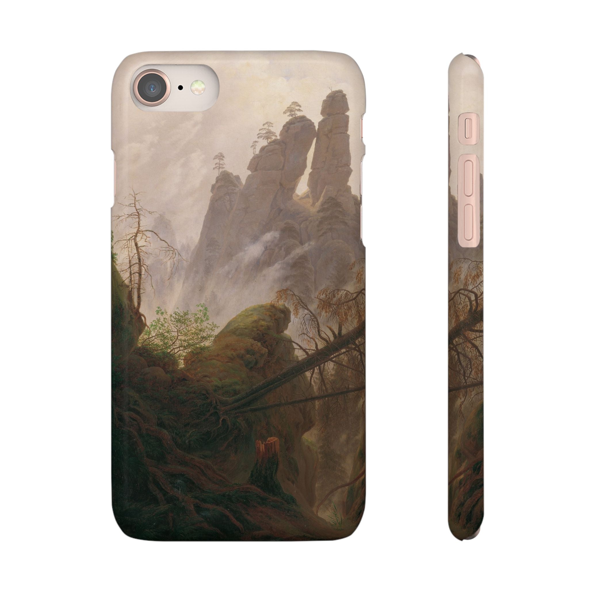 Rocky Landscape in the Elbe Sandstone Mountains by Caspar David Friedrich - iPhone Slim Case