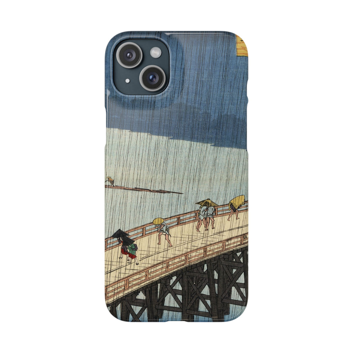 Sudden Shower over Shin Ohashi Bridge and Atake by Utagawa Hiroshige - iPhone Slim Case