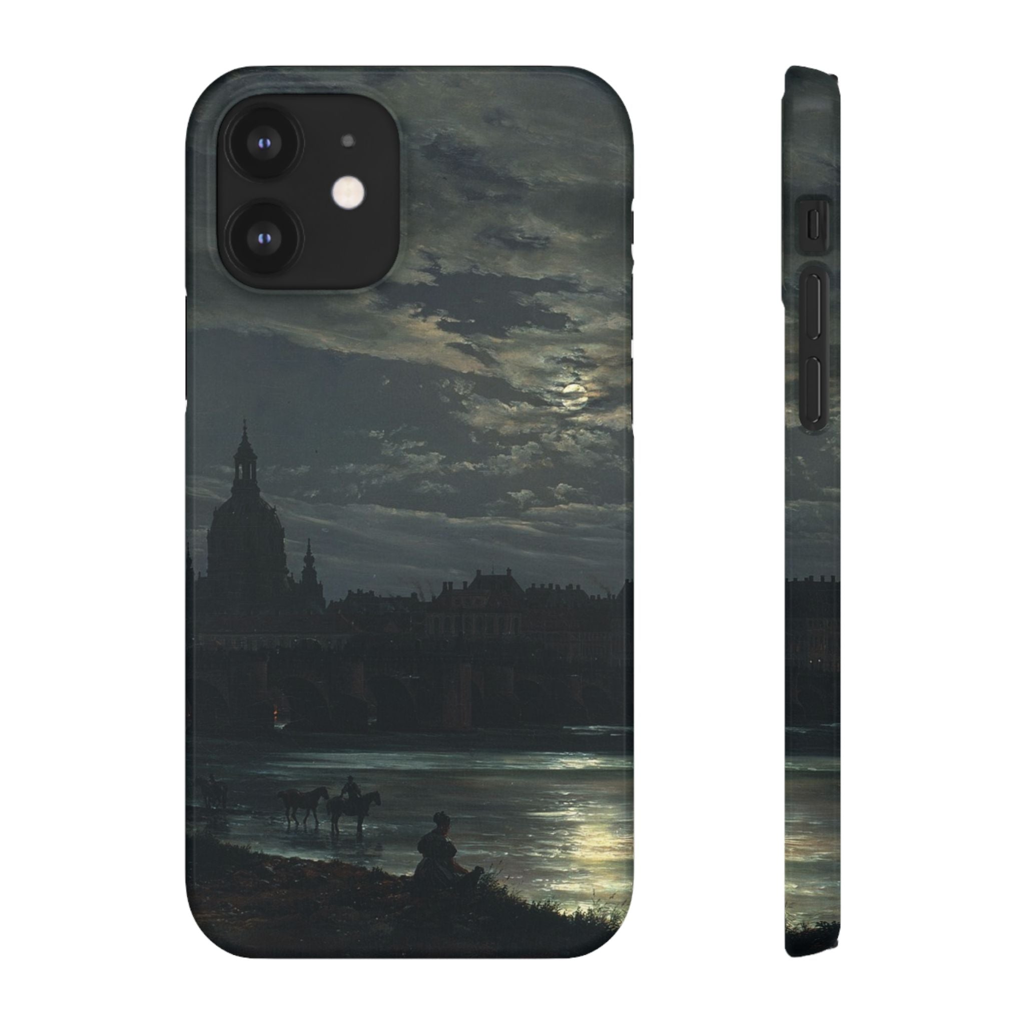 View of Dresden by Moonlight by Johan Dahl - iPhone Slim Case