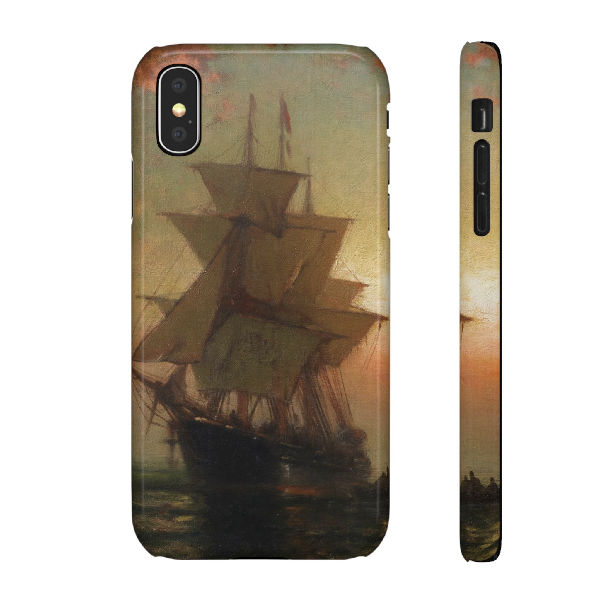 Ships at Night by Edward Moran - iPhone Slim Case