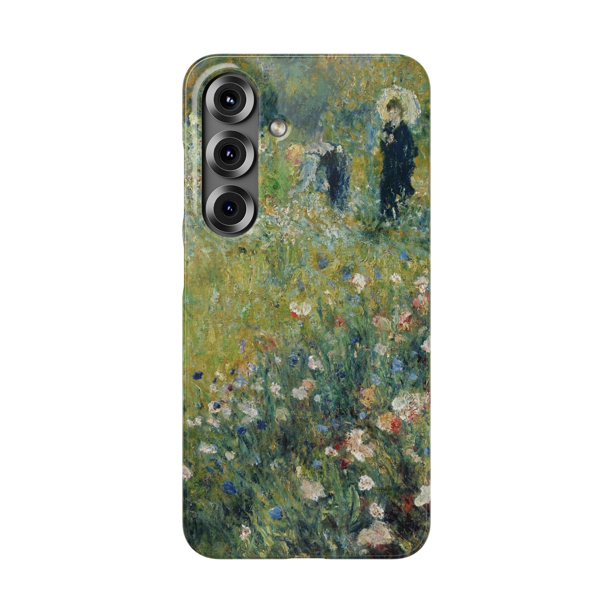 Woman with a Parasol in a Garden by Pierre Auguste Renoir - Samsung Slim Case