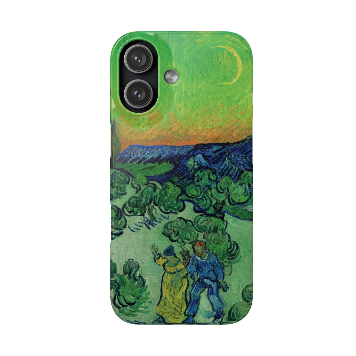 Landscape with Couple Walking and Crescent Moon by Vincent van Gogh- iPhone Slim Case