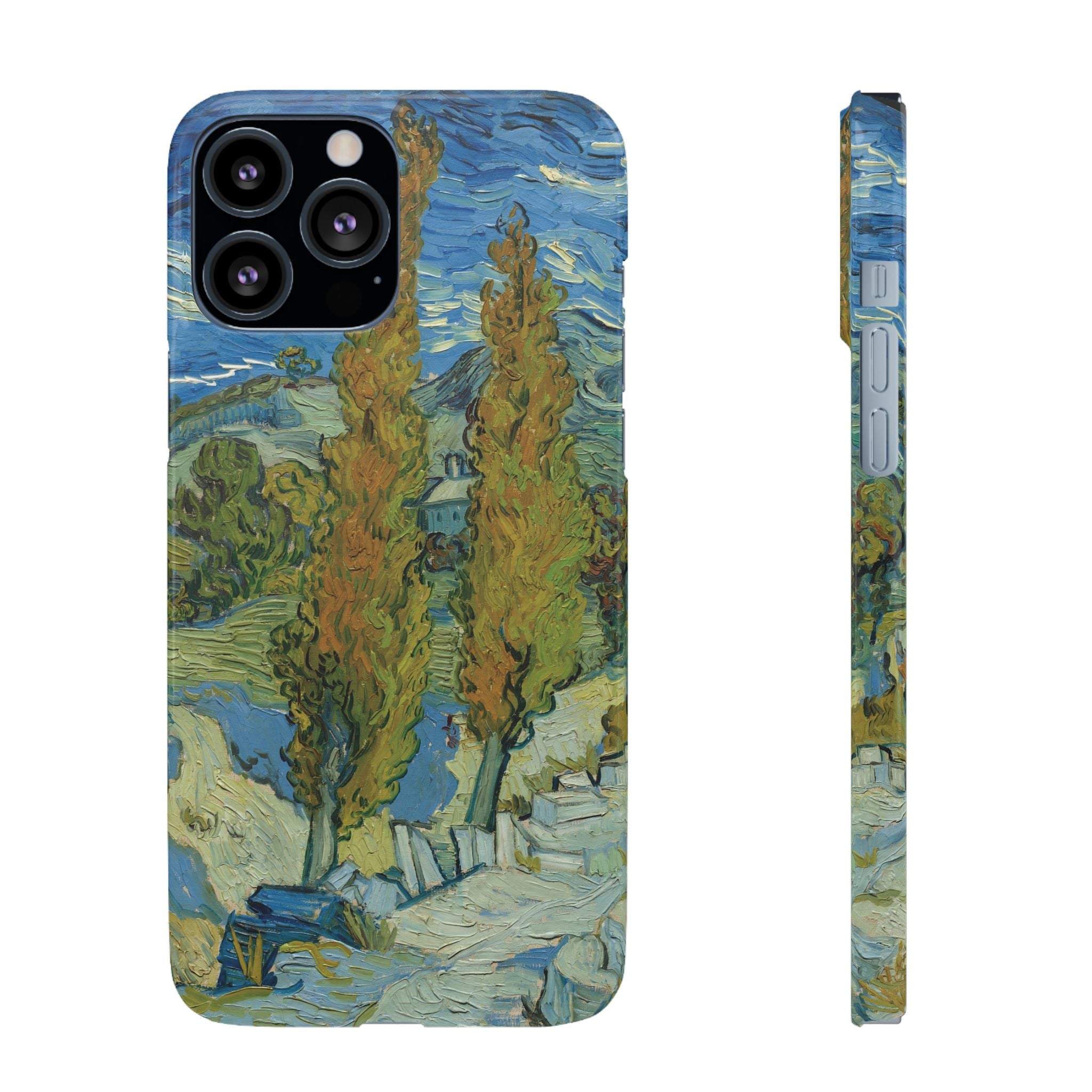 Two Poplars in the Alpilles near Saint-Rémy by Vincent van Gogh - iPhone Slim Case
