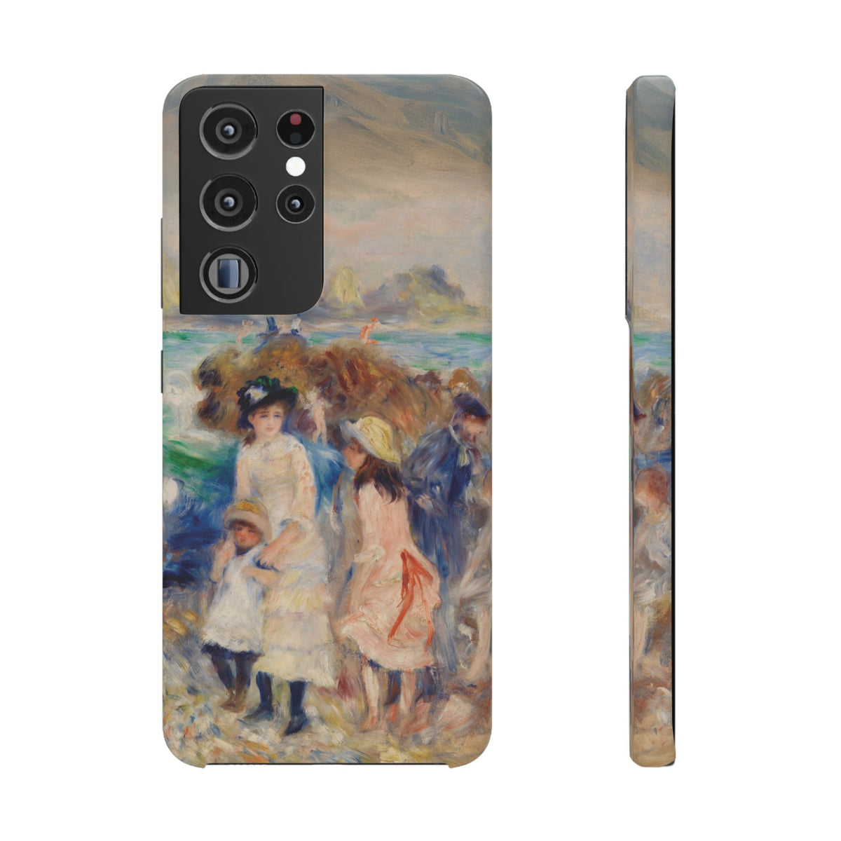 Children at the Beach at Guernsey by Pierre Auguste Renoir - Samsung Slim Case