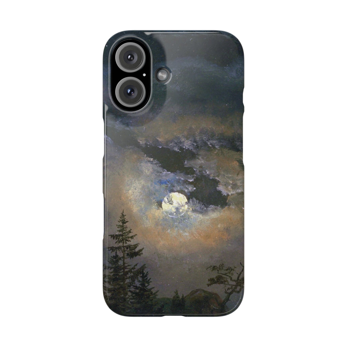 Study of a Cloud and Landscape by Moonlight by Johan Dahl - iPhone Slim Case